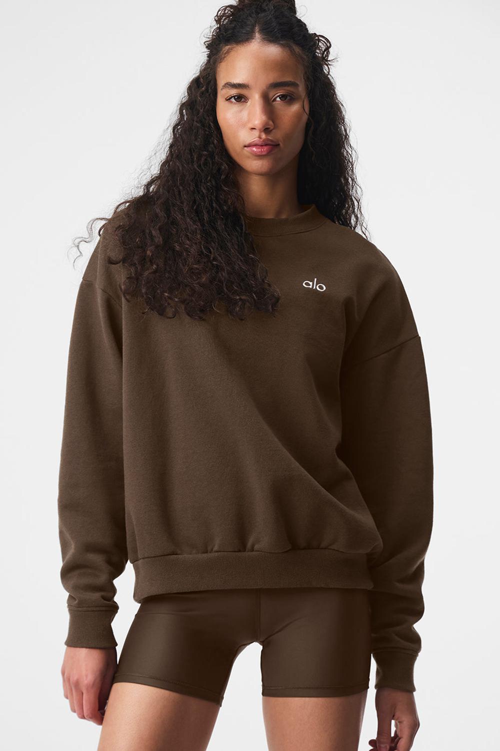 Φουτερ γυναικεια Alo Yoga Accolade Crew Neck Espresso | Greece  XTPQJ-4928