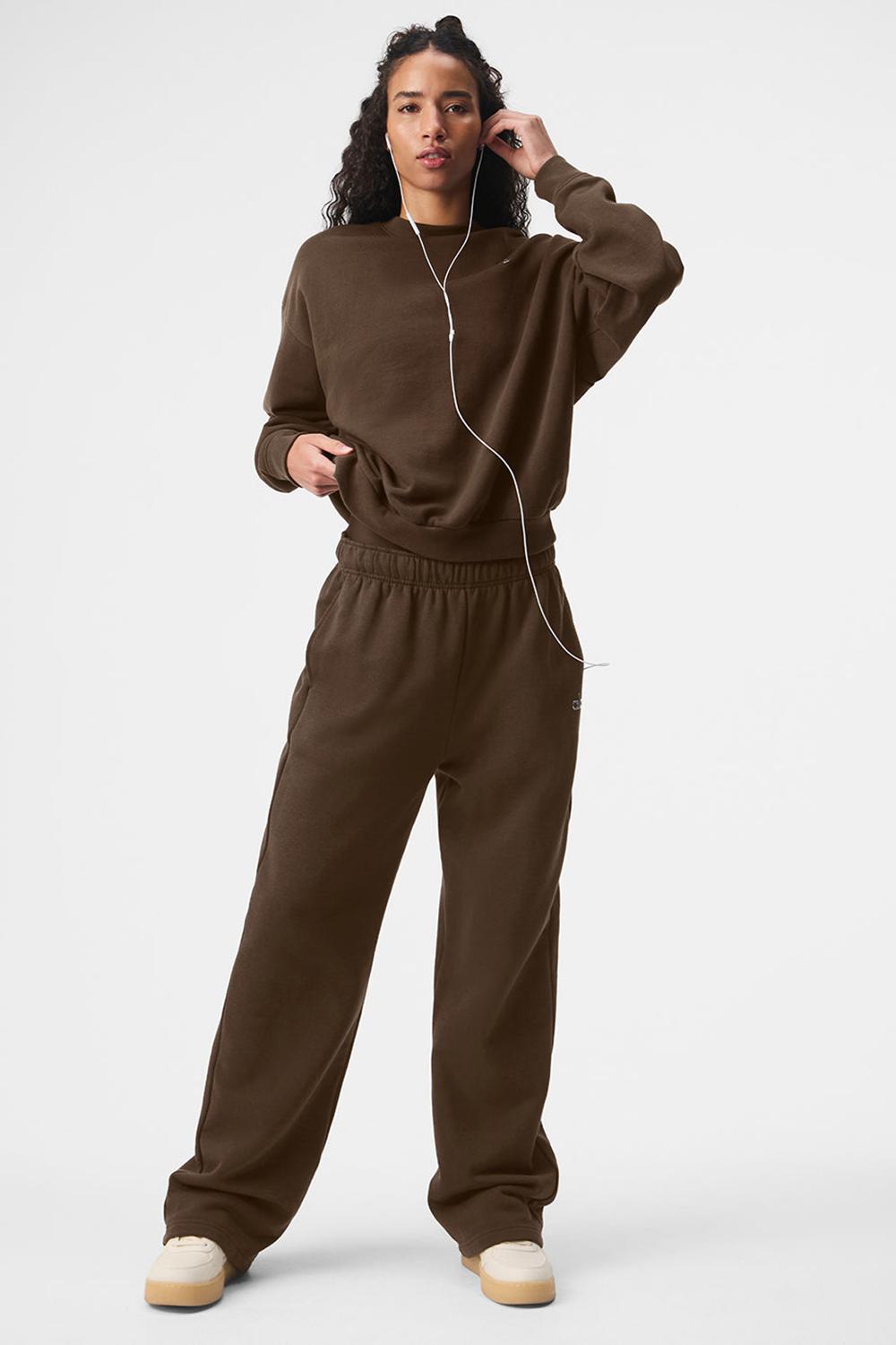 Φουτερ γυναικεια Alo Yoga Accolade Crew Neck Espresso | Greece  XTPQJ-4928