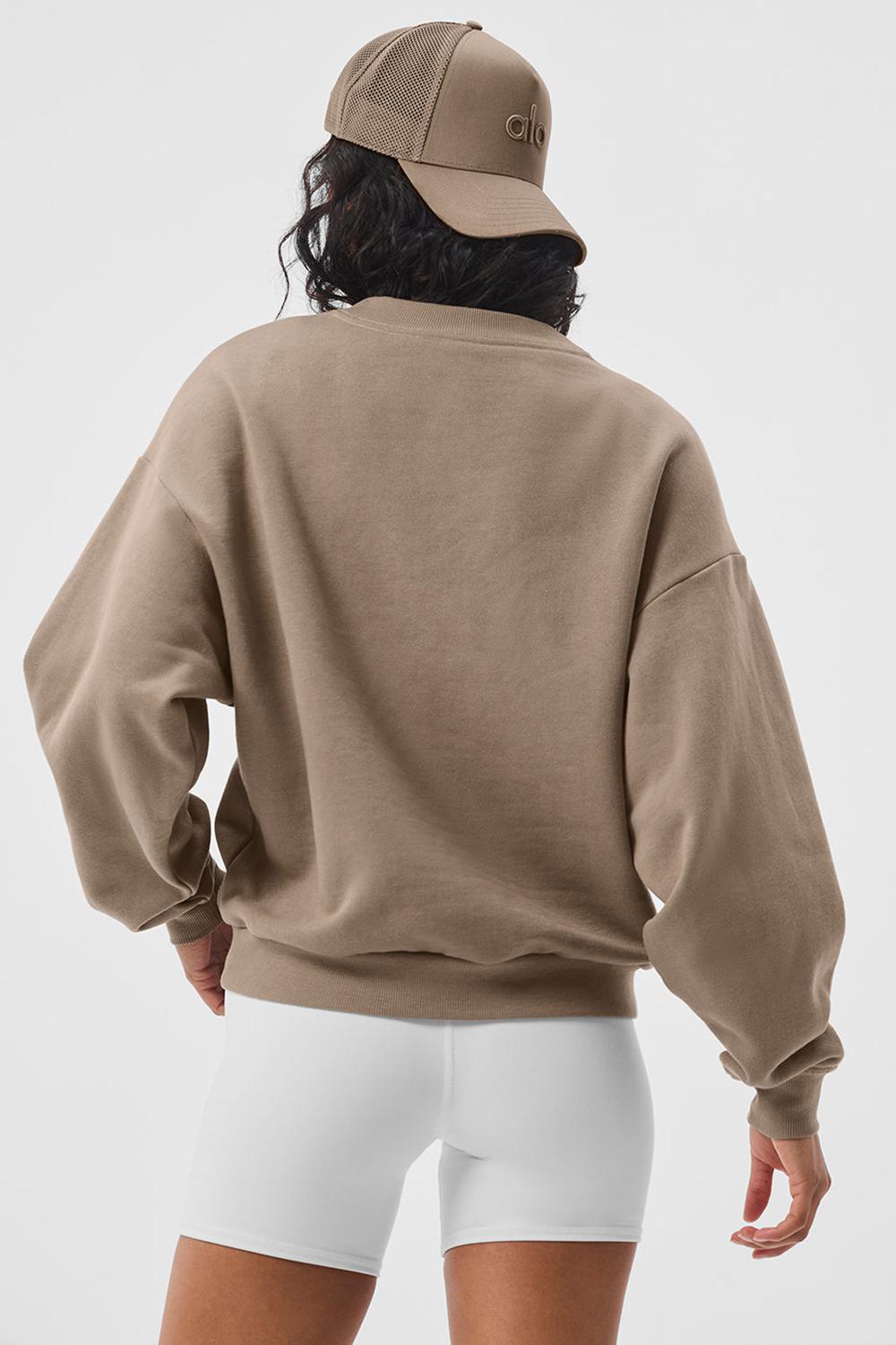 Φουτερ γυναικεια Alo Yoga Accolade Crew Neck Gravel | Greece  TJFSN-8710
