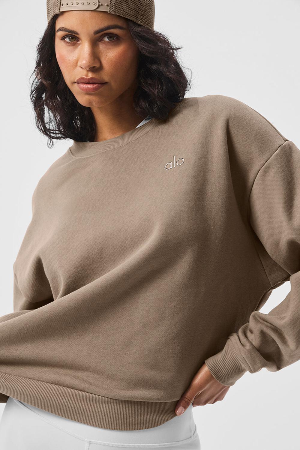 Φουτερ γυναικεια Alo Yoga Accolade Crew Neck Gravel | Greece  TJFSN-8710