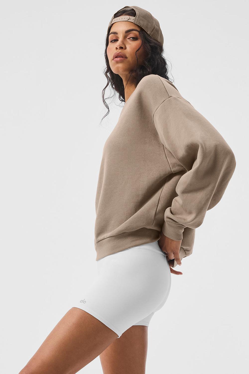 Φουτερ γυναικεια Alo Yoga Accolade Crew Neck Gravel | Greece  TJFSN-8710