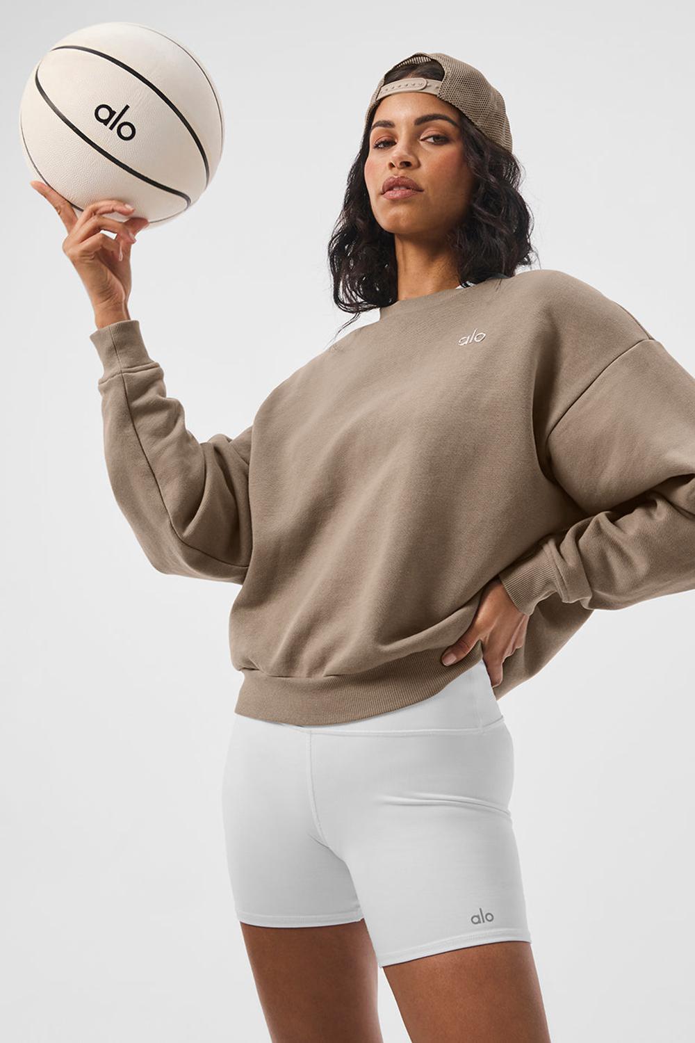 Φουτερ γυναικεια Alo Yoga Accolade Crew Neck Gravel | Greece  TJFSN-8710