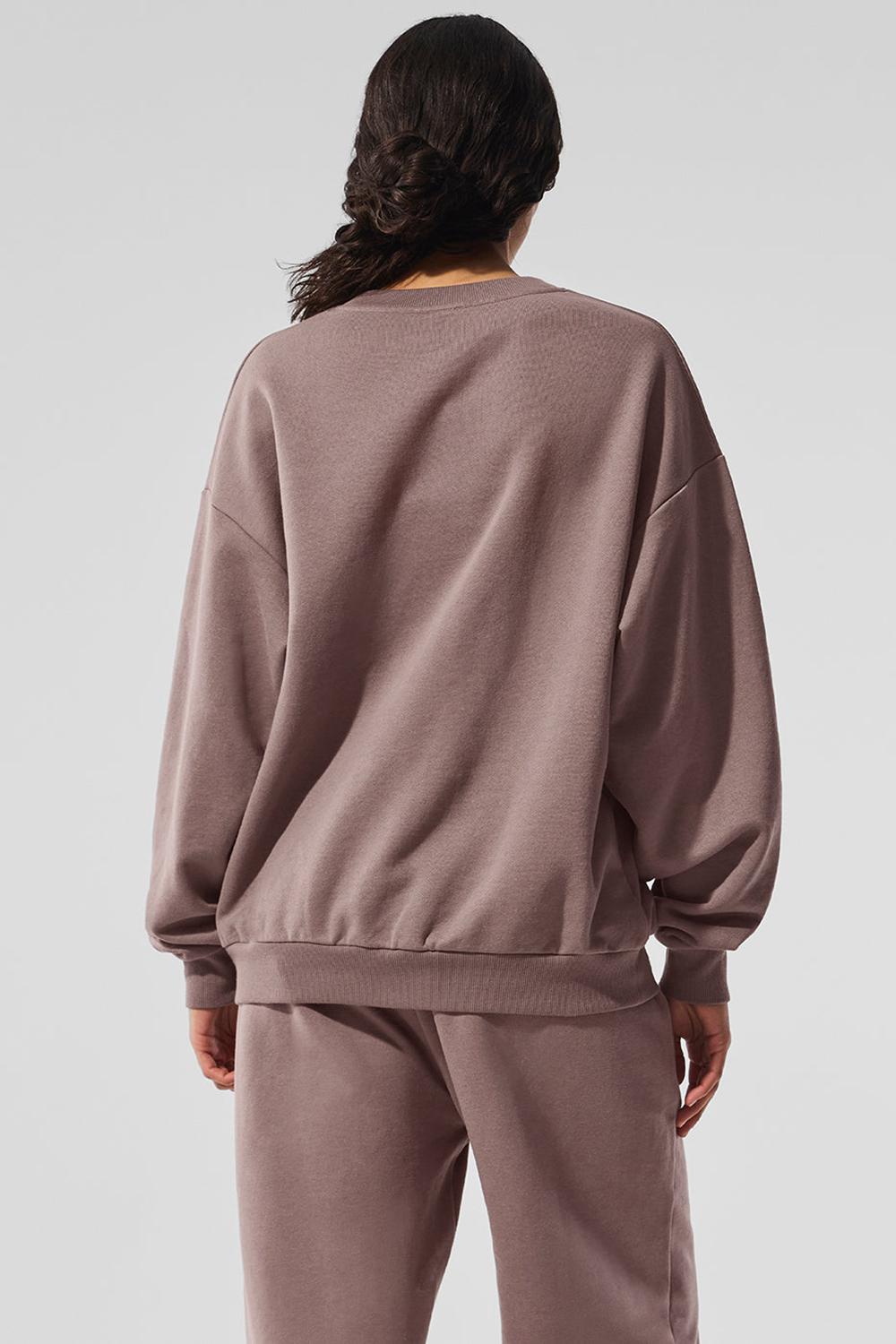 Φουτερ γυναικεια Alo Yoga Accolade Crew Neck Mushroom | Greece  YCFDT-3908