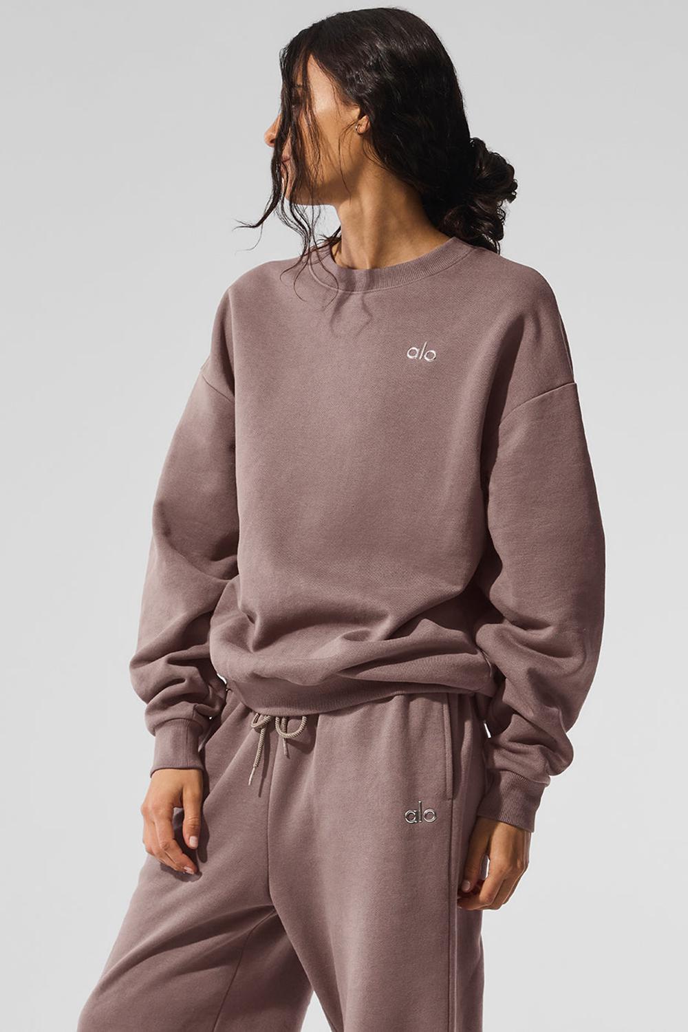 Φουτερ γυναικεια Alo Yoga Accolade Crew Neck Mushroom | Greece  YCFDT-3908