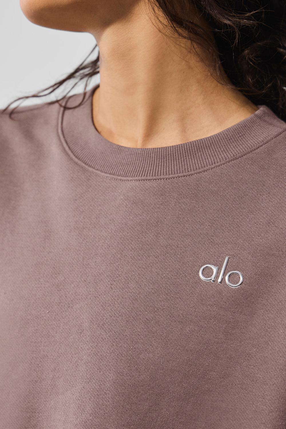 Φουτερ γυναικεια Alo Yoga Accolade Crew Neck Mushroom | Greece  YCFDT-3908