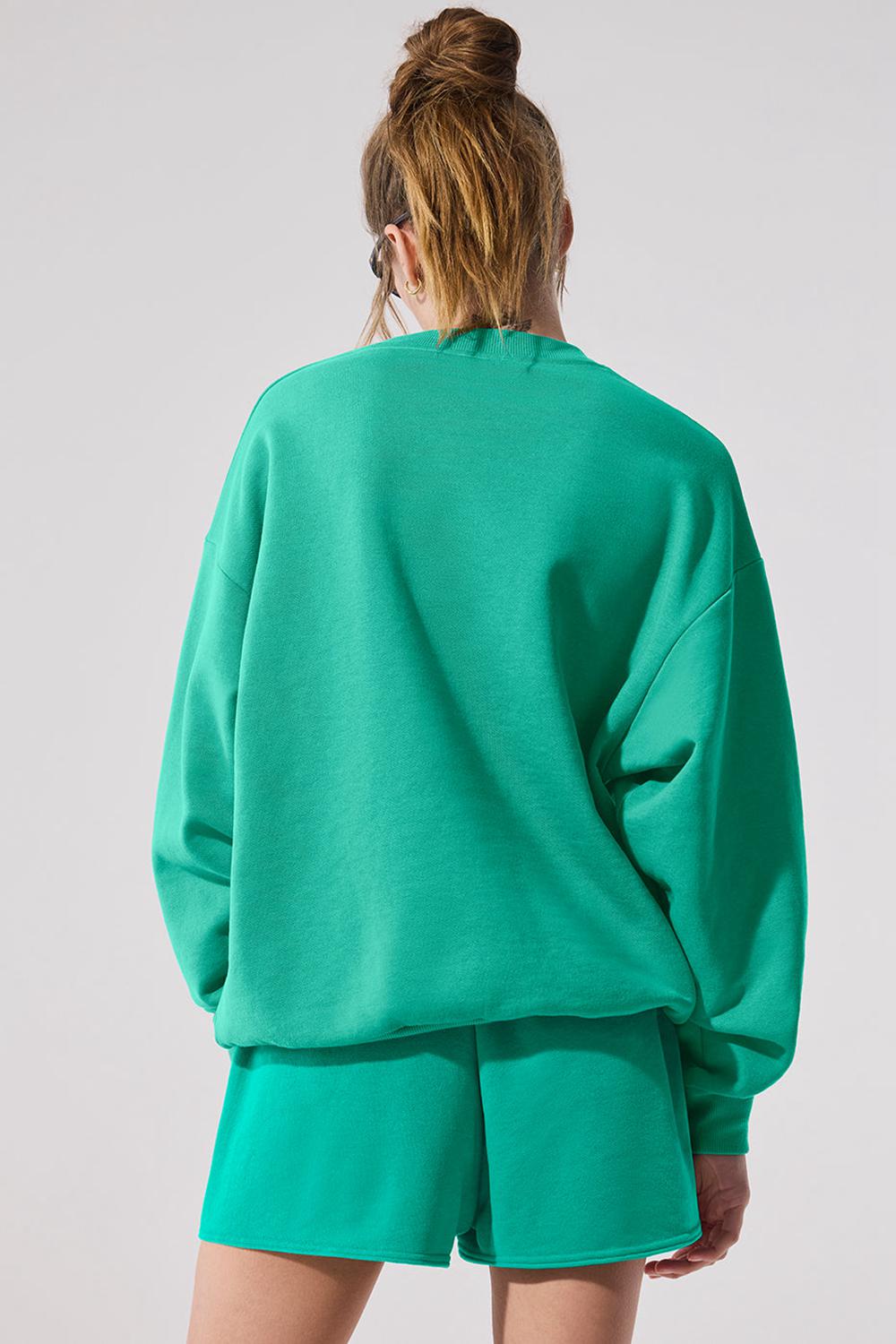 Φουτερ γυναικεια Alo Yoga Accolade Crew Neck πρασινο | Greece  DTCGM-3420