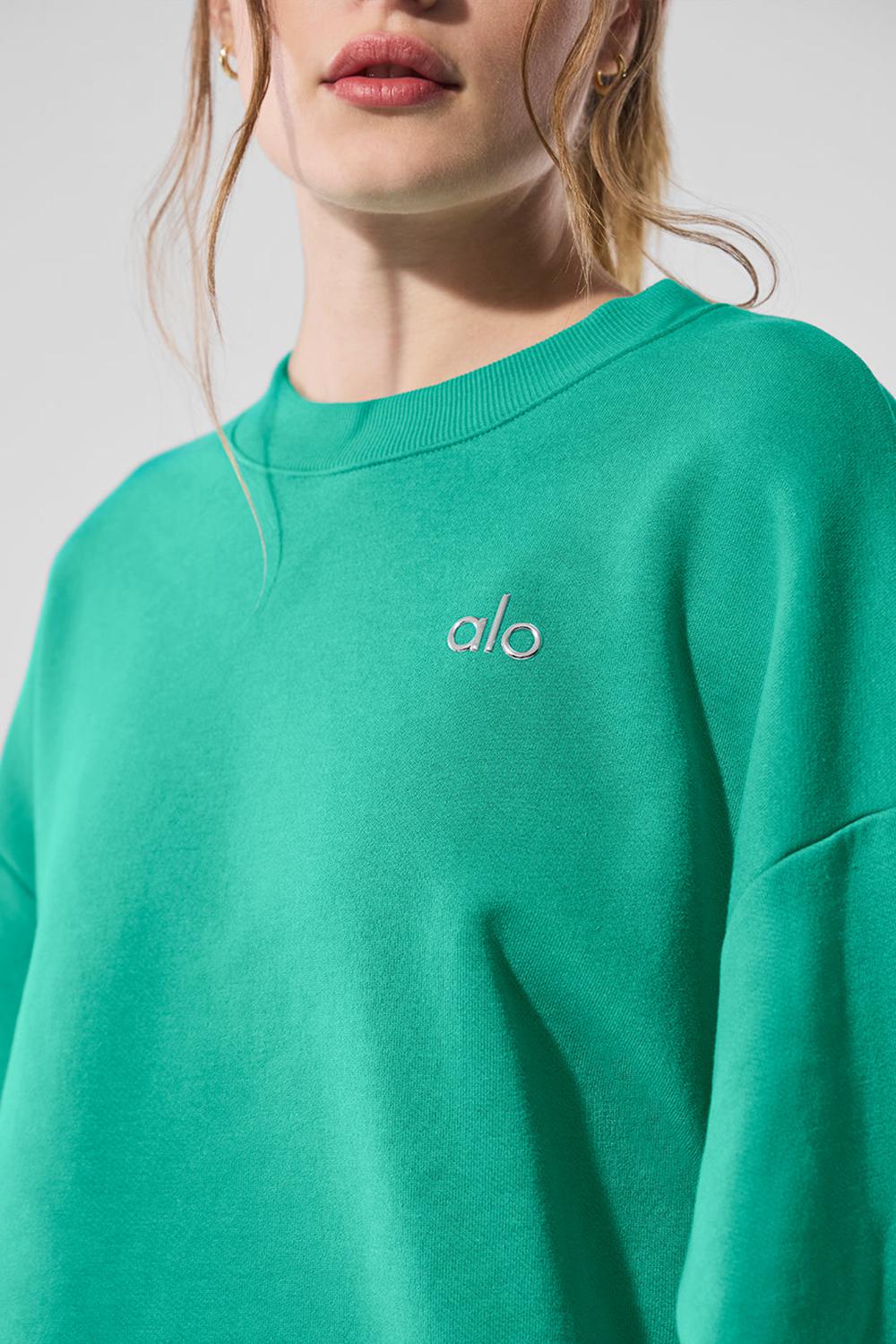 Φουτερ γυναικεια Alo Yoga Accolade Crew Neck πρασινο | Greece  DTCGM-3420