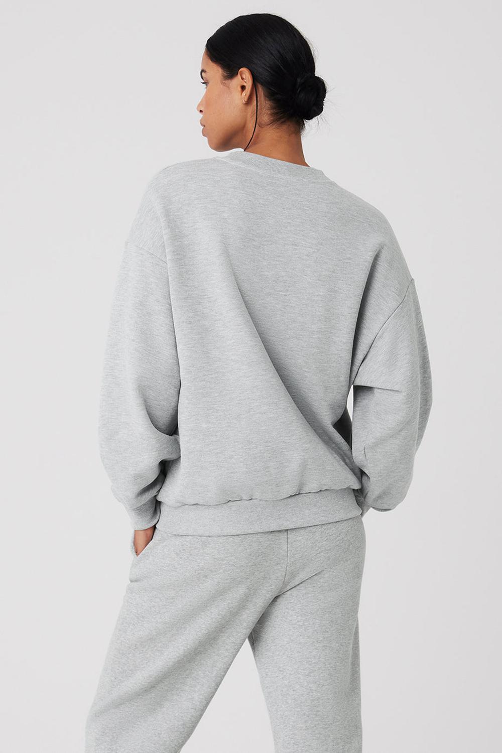 Φουτερ γυναικεια Alo Yoga Accolade Crew Neck γκρι | Greece  JKFRD-9421