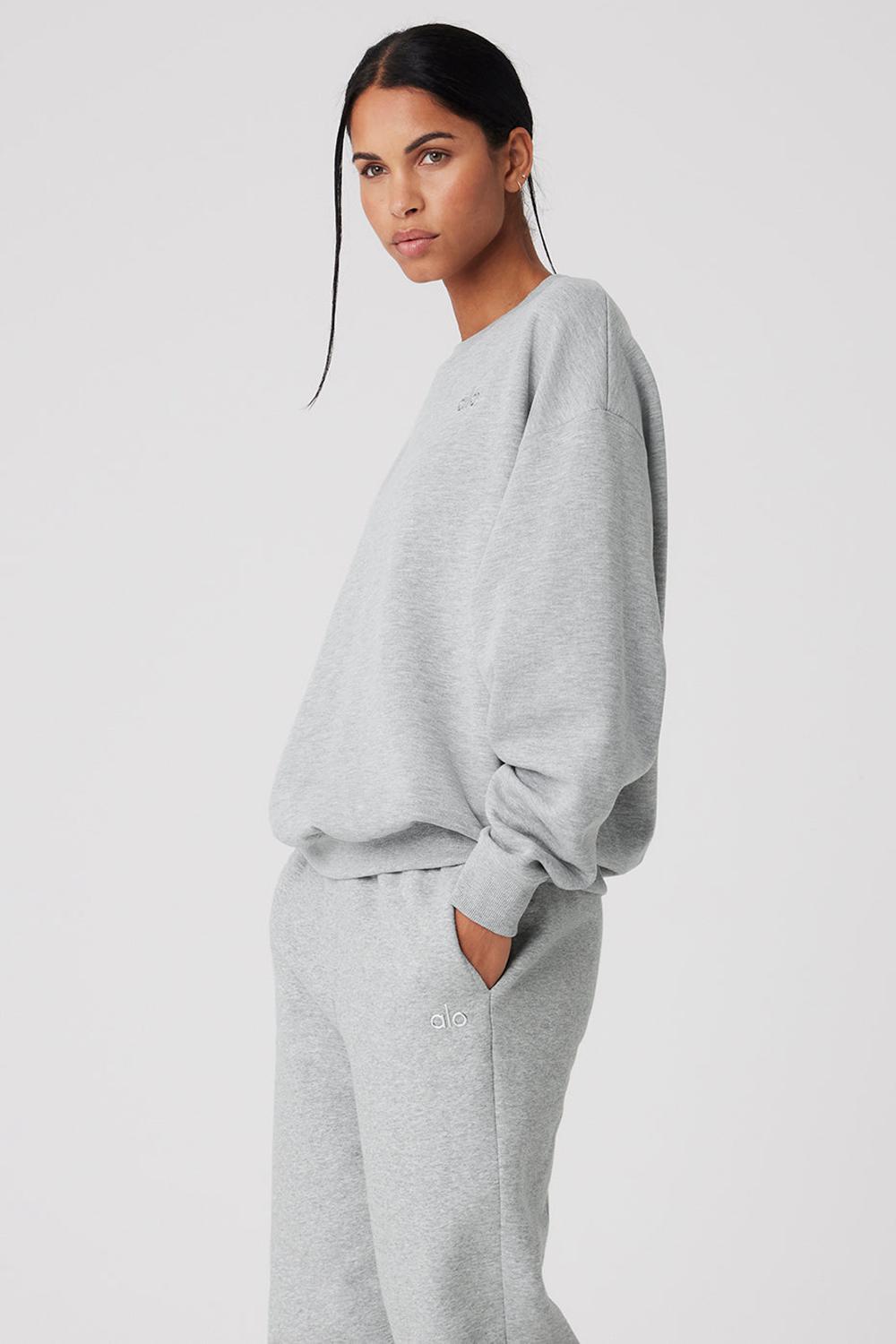 Φουτερ γυναικεια Alo Yoga Accolade Crew Neck γκρι | Greece  JKFRD-9421