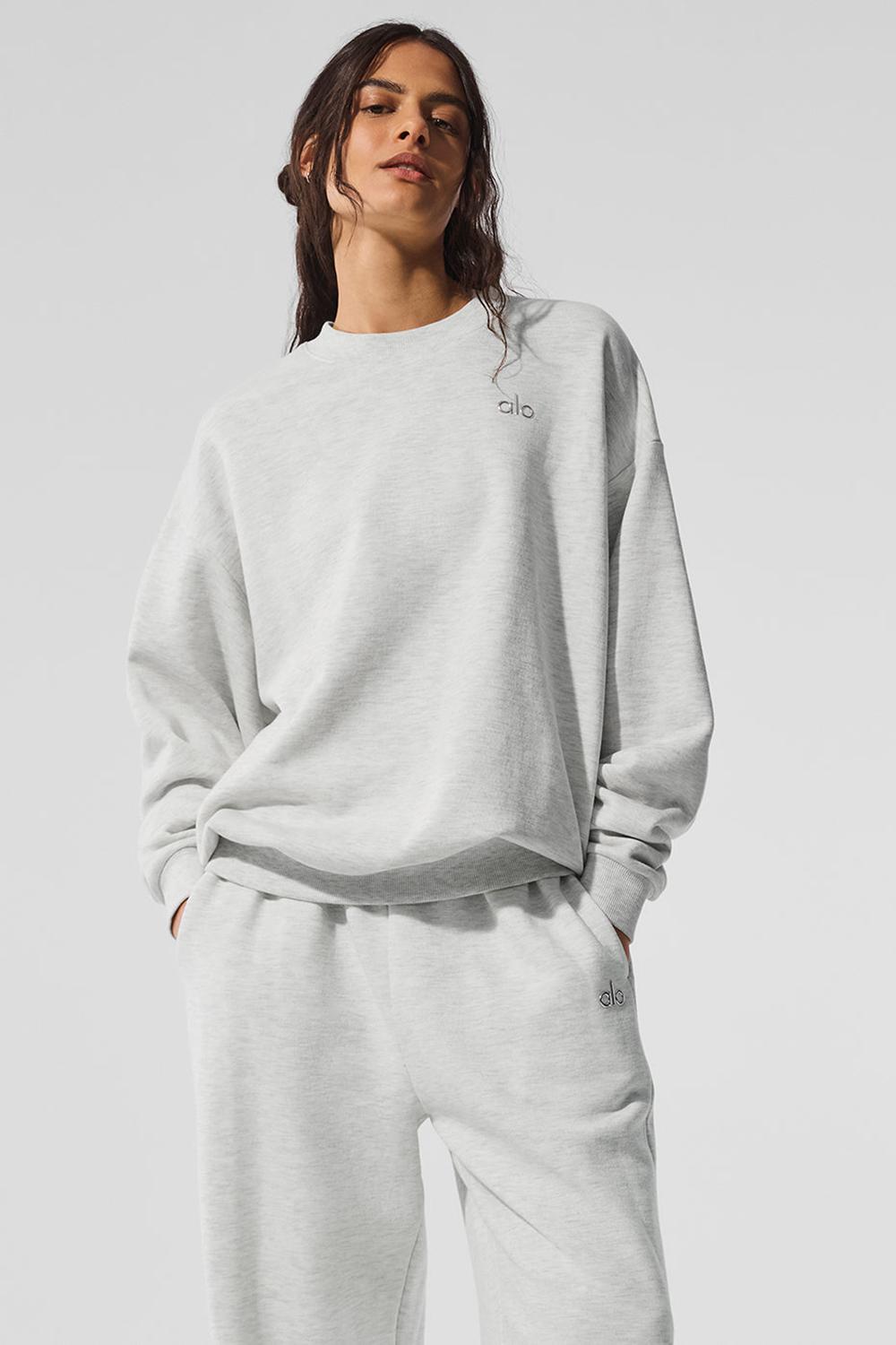 Φουτερ γυναικεια Alo Yoga Accolade Crew Neck ασπρα | Greece  QGJMS-8174