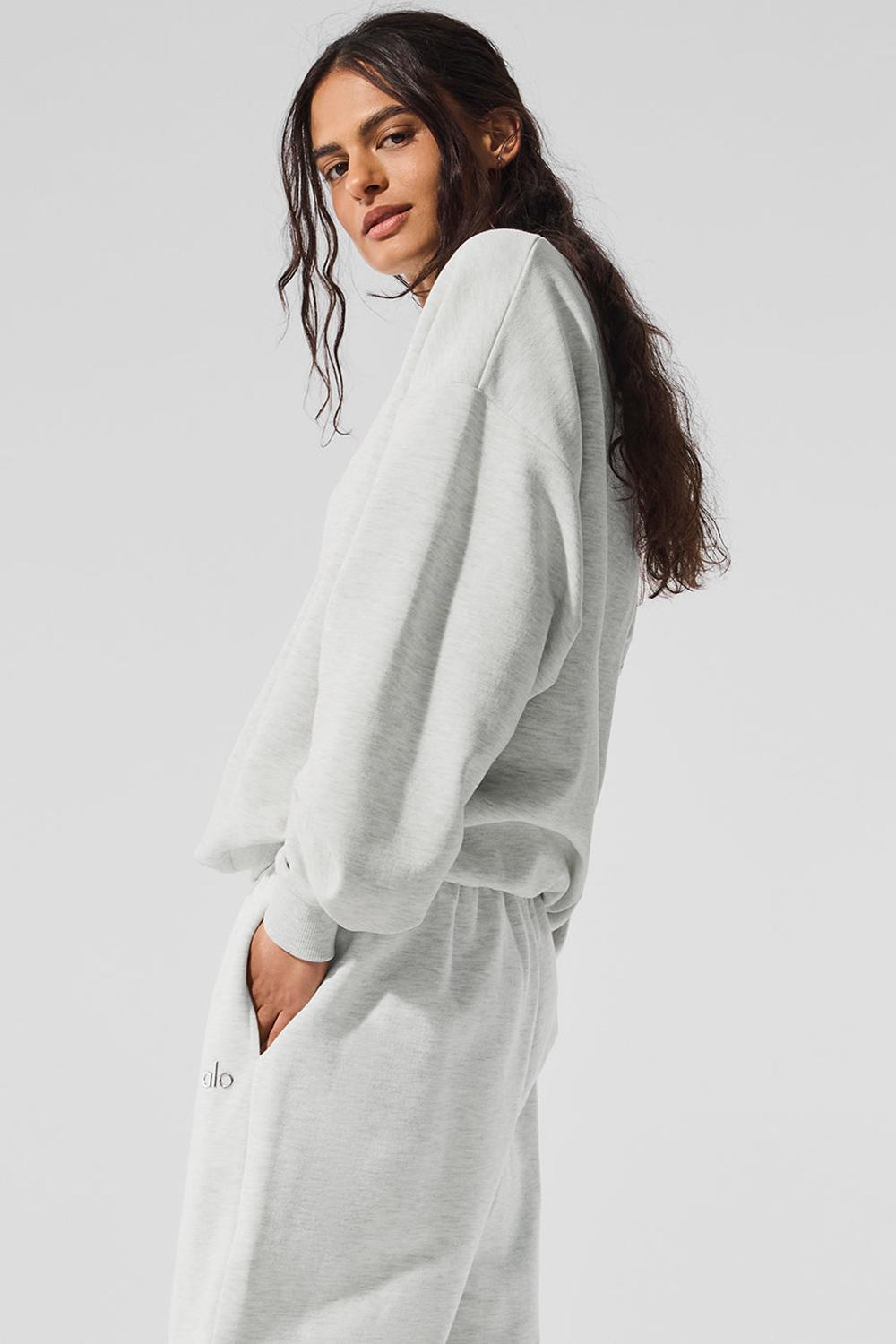 Φουτερ γυναικεια Alo Yoga Accolade Crew Neck ασπρα | Greece  QGJMS-8174