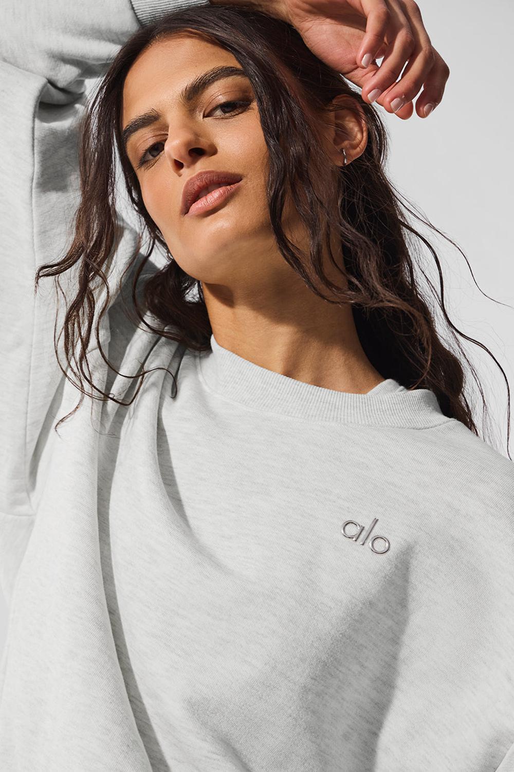 Φουτερ γυναικεια Alo Yoga Accolade Crew Neck ασπρα | Greece  QGJMS-8174