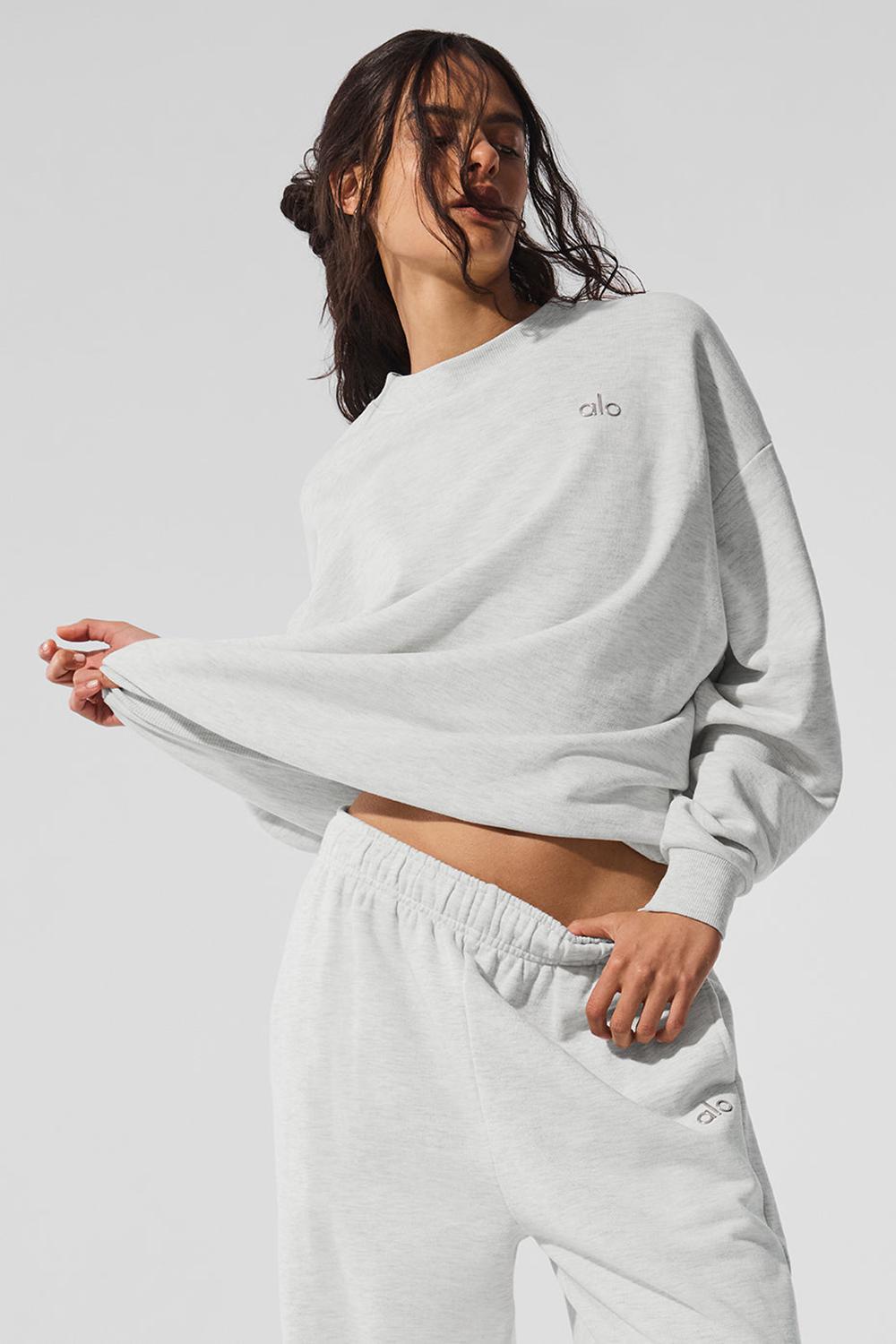 Φουτερ γυναικεια Alo Yoga Accolade Crew Neck ασπρα | Greece  QGJMS-8174