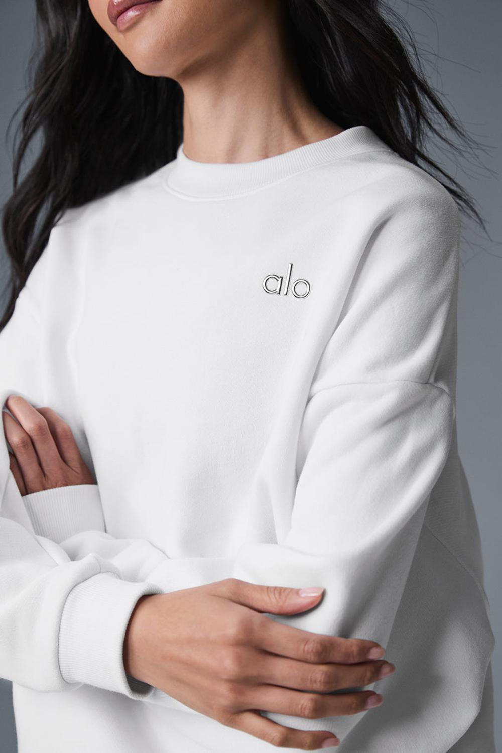 Φουτερ γυναικεια Alo Yoga Accolade Crew Neck ασπρα | Greece  VJBXD-0194