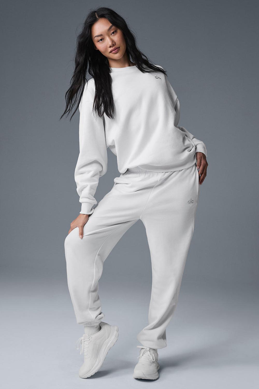 Φουτερ γυναικεια Alo Yoga Accolade Crew Neck ασπρα | Greece  VJBXD-0194