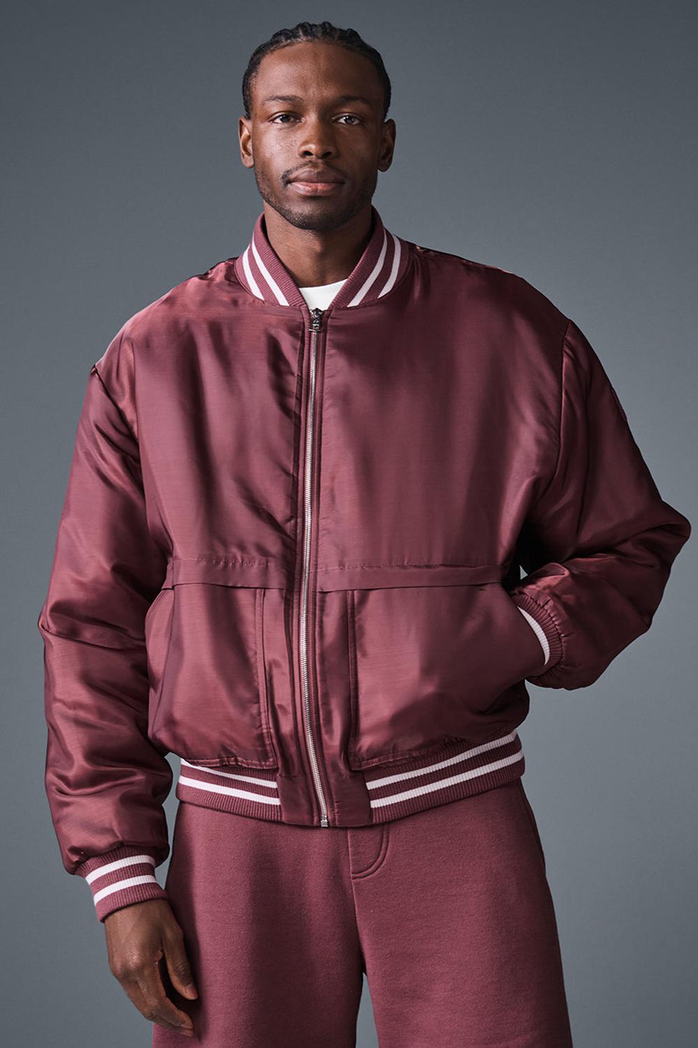 Μπουφαν ανδρικα Alo Yoga Afterglow Varsity μπορντο | Greece  SLJBH-5284