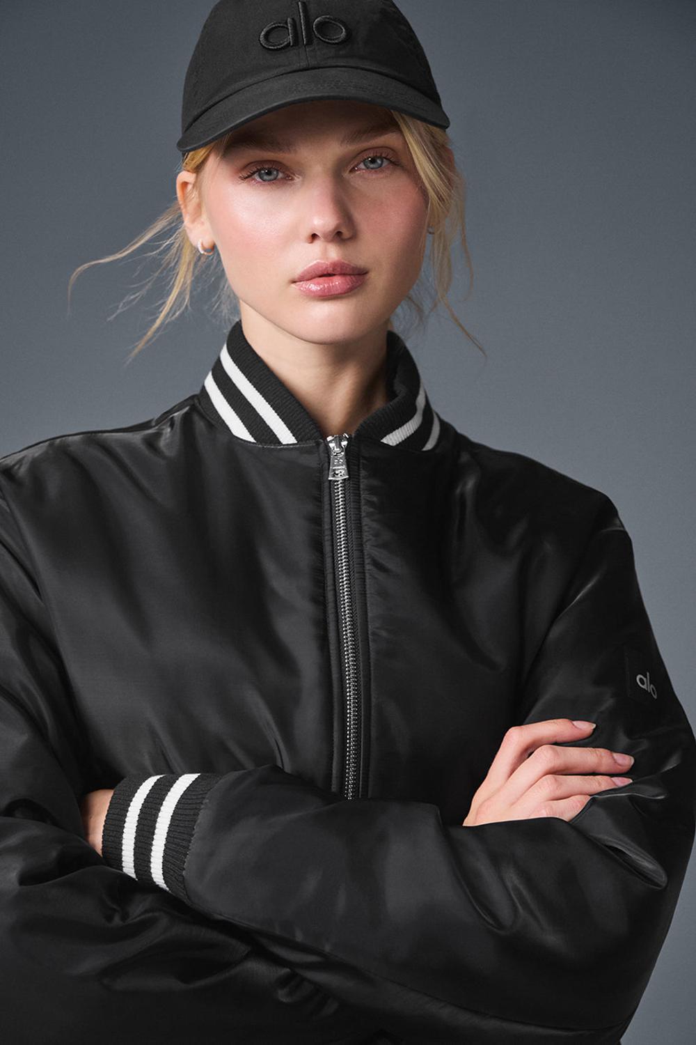 Μπουφαν γυναικεια Alo Yoga Afterglow Varsity μαυρα | Greece  SYOEP-1624