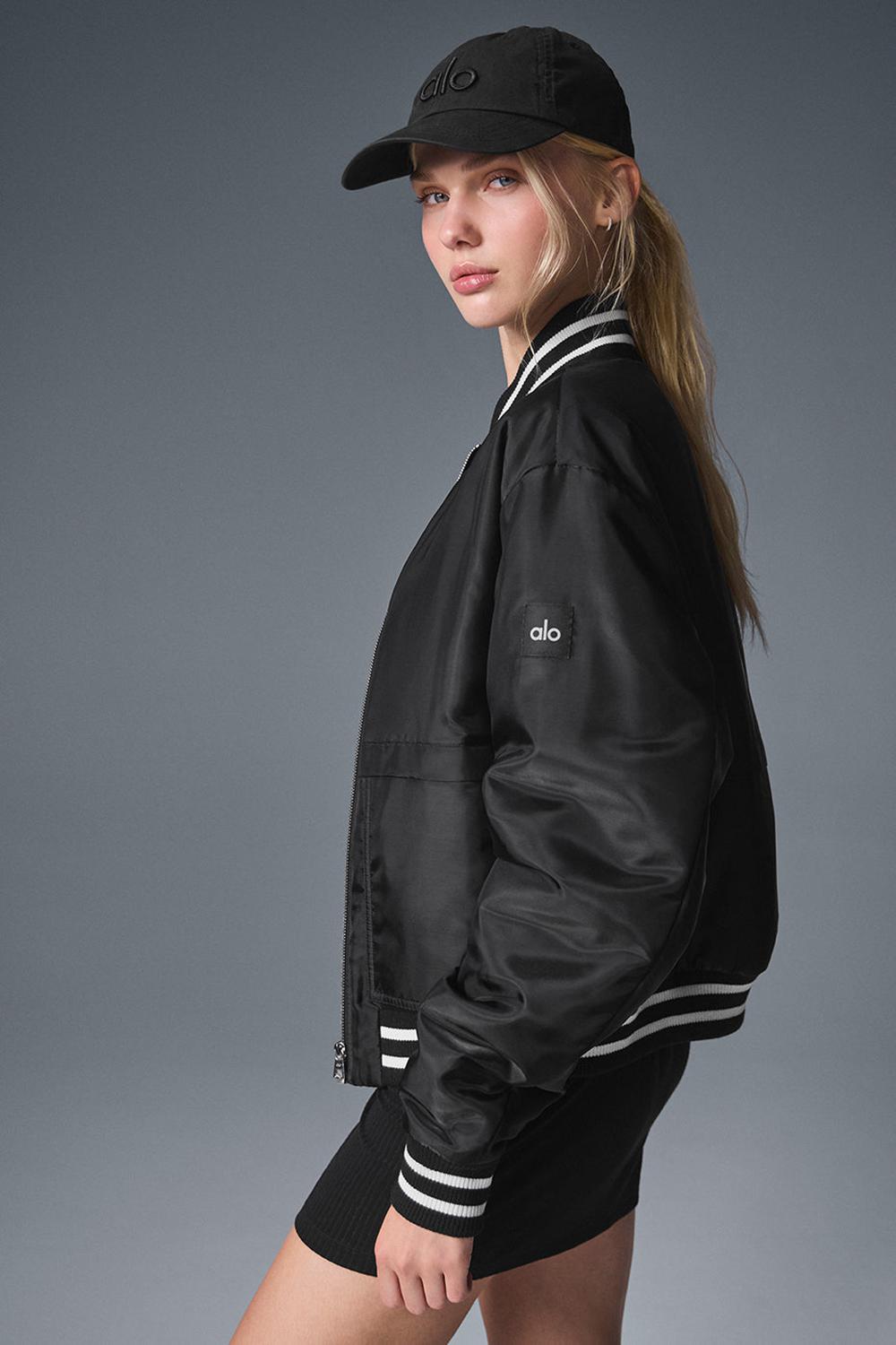 Μπουφαν γυναικεια Alo Yoga Afterglow Varsity μαυρα | Greece  SYOEP-1624