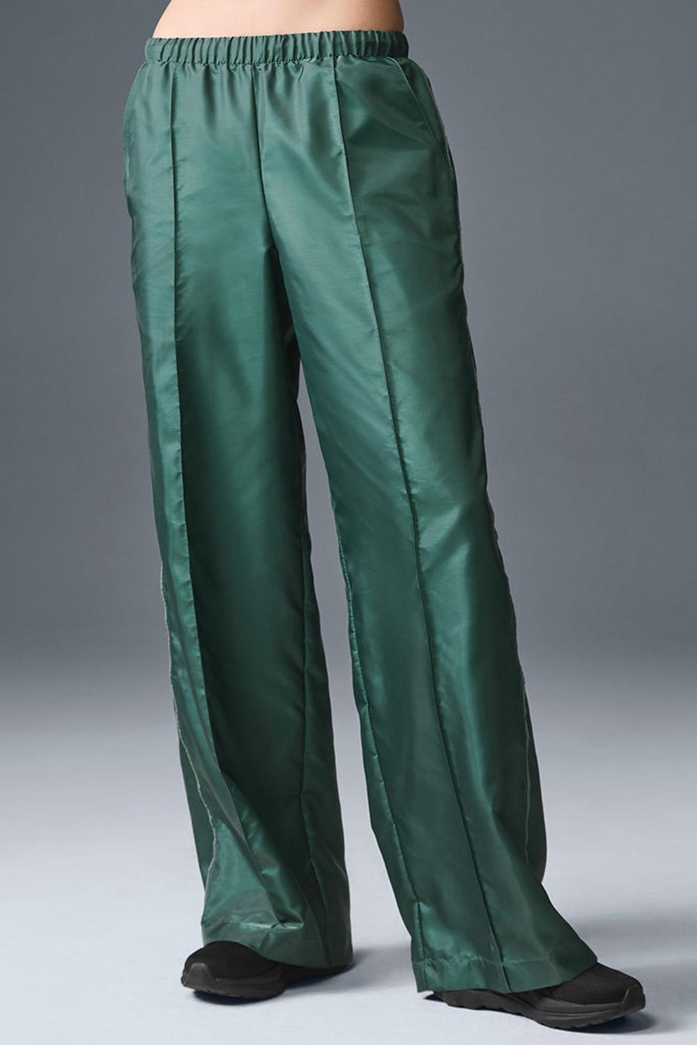 Παντελονι γυναικεια Alo Yoga Afterglow Wide Leg Track Winter Ivy | Greece  TEQJA-6190