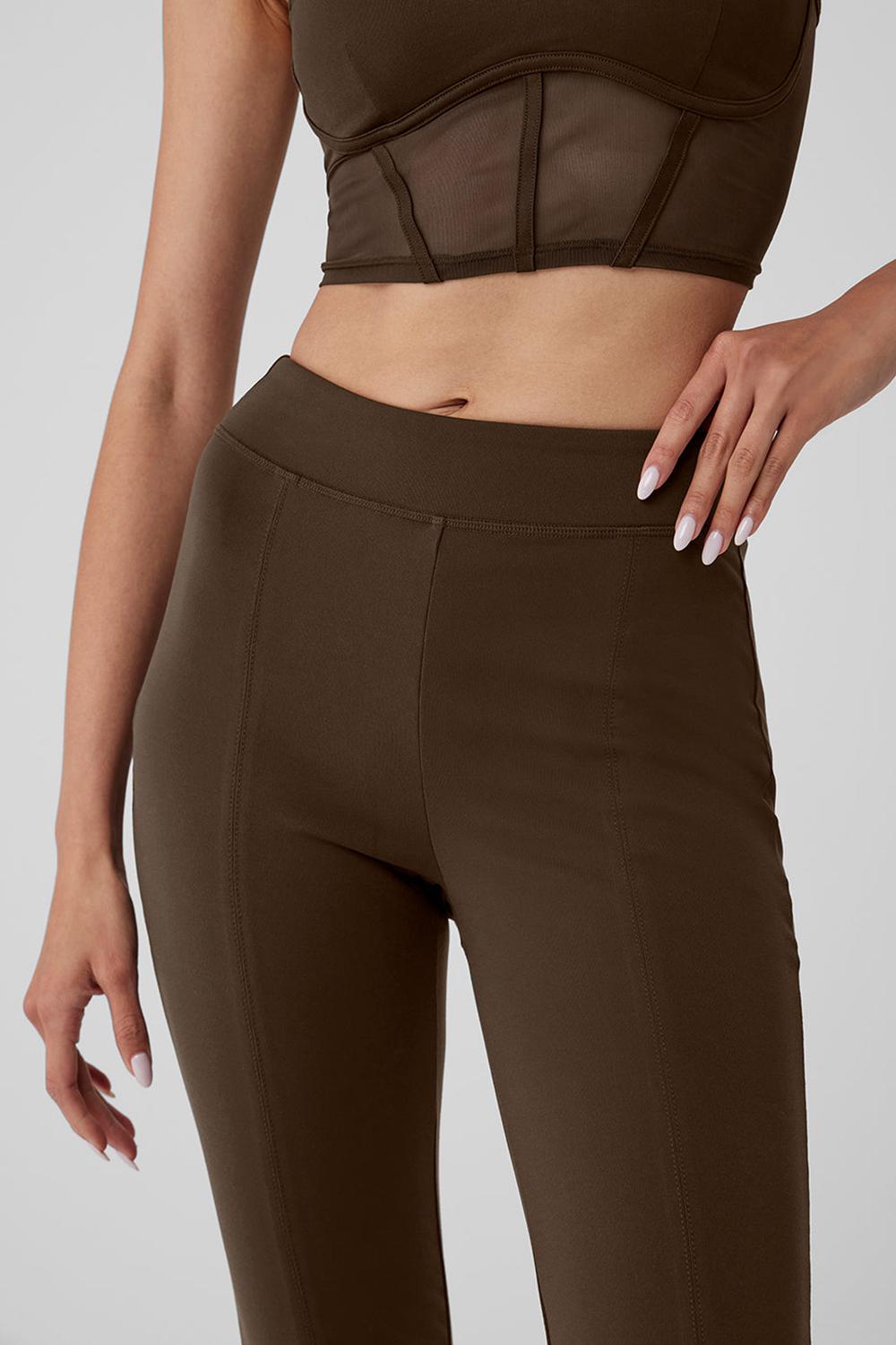 Κολαν γυναικεια Alo Yoga Airbrush High-Waist 7/8 Flutter Espresso | Greece  HUZEA-1756