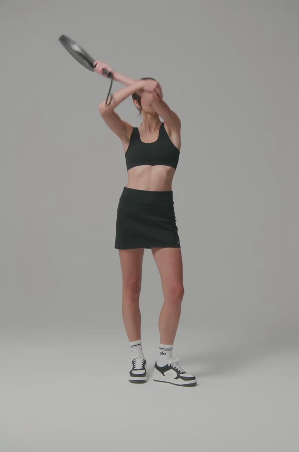 φουστεσ γυναικεια Alo Yoga Airbrush High-Waist Good Form Tennis μαυρα | Greece  SYEFD-6031