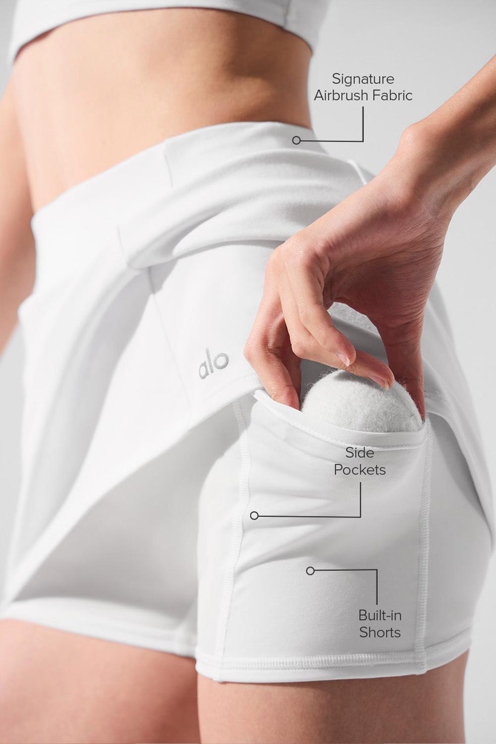φουστεσ γυναικεια Alo Yoga Airbrush High-Waist Good Form Tennis ασπρα | Greece  BXWDH-9805