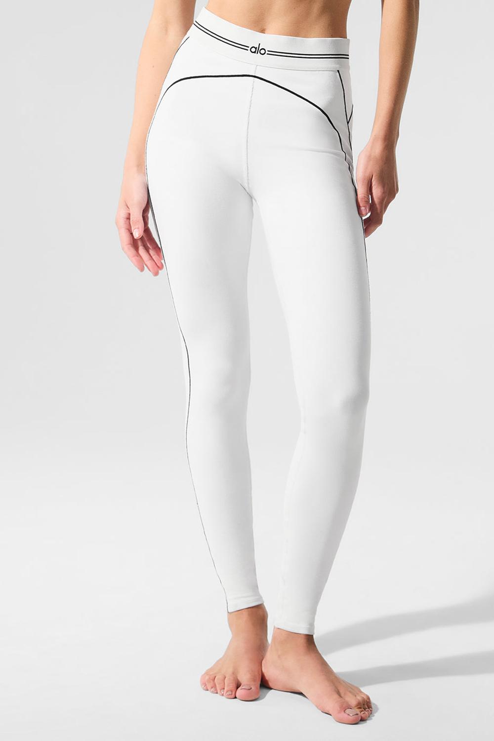Κολαν γυναικεια Alo Yoga Airbrush High-Waist Heart Throb ασπρα μαυρα | Greece  DJXPY-1485