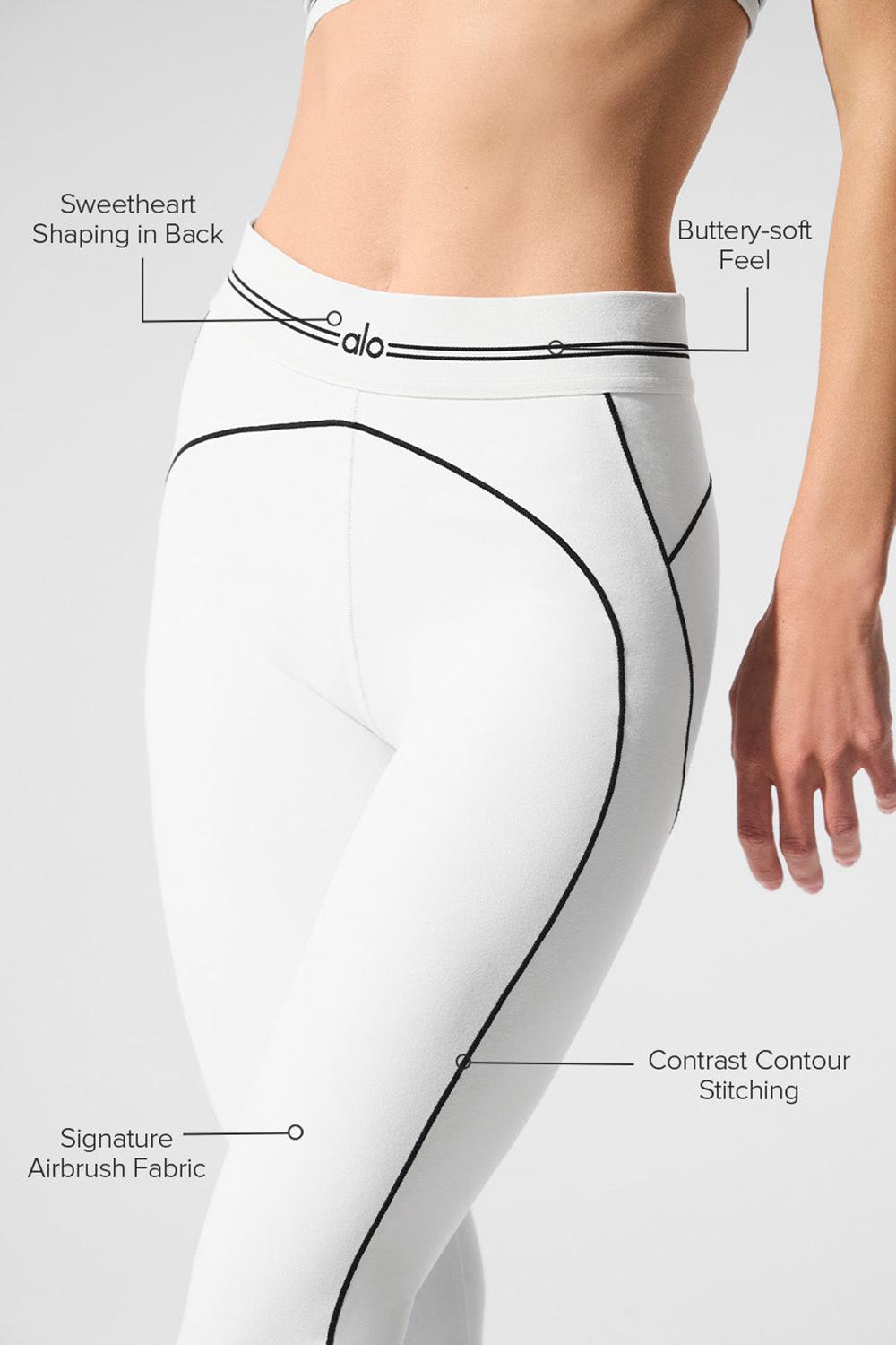 Κολαν γυναικεια Alo Yoga Airbrush High-Waist Heart Throb ασπρα μαυρα | Greece  DJXPY-1485