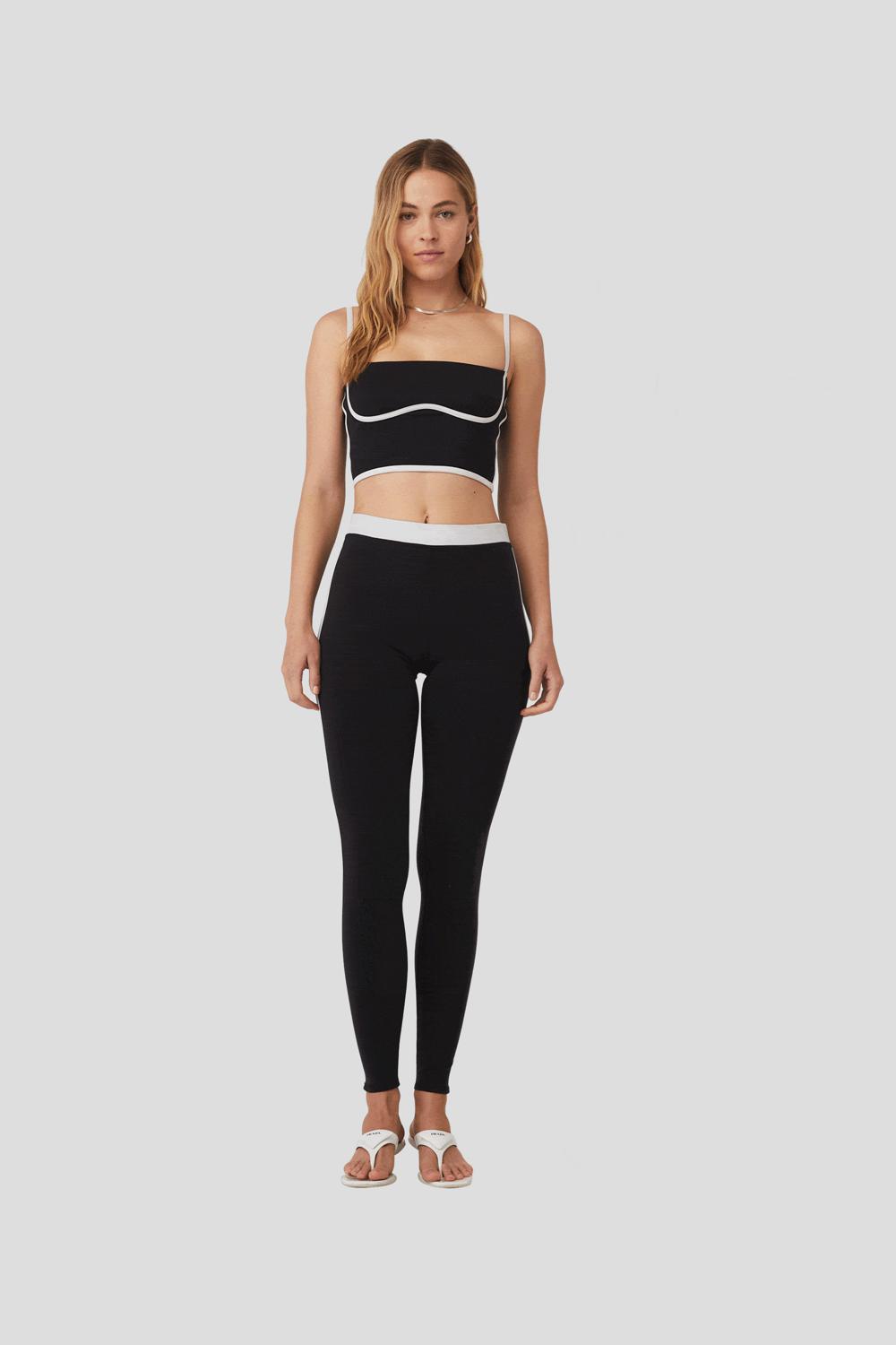 Κολαν γυναικεια Alo Yoga Airbrush High-Waist Streamlined μαυρα ασπρα | Greece  FLKHD-5763