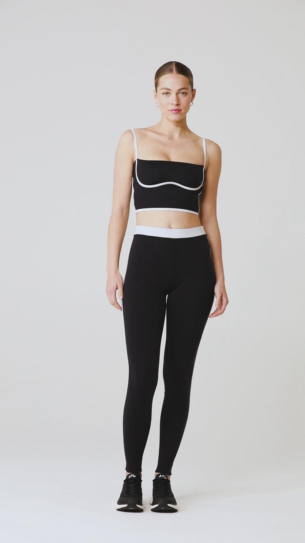 Κολαν γυναικεια Alo Yoga Airbrush High-Waist Streamlined μαυρα ασπρα | Greece  FLKHD-5763