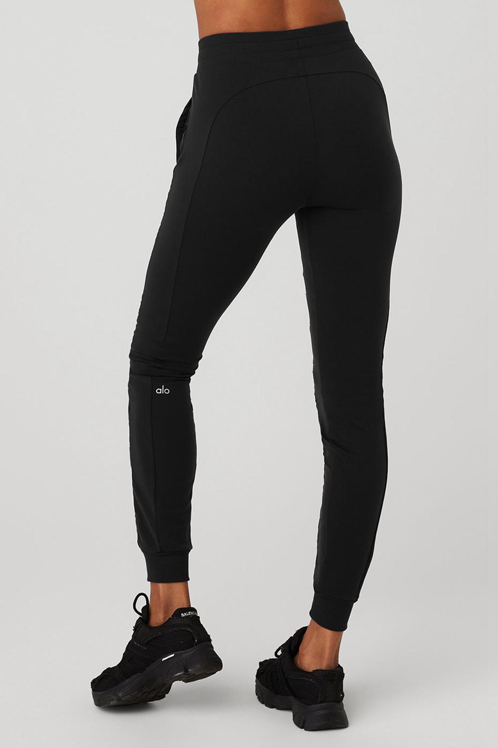 Παντελονι γυναικεια Alo Yoga Airbrush Winter Warm High-Waist Moto μαυρα | Greece  FNXHJ-9125
