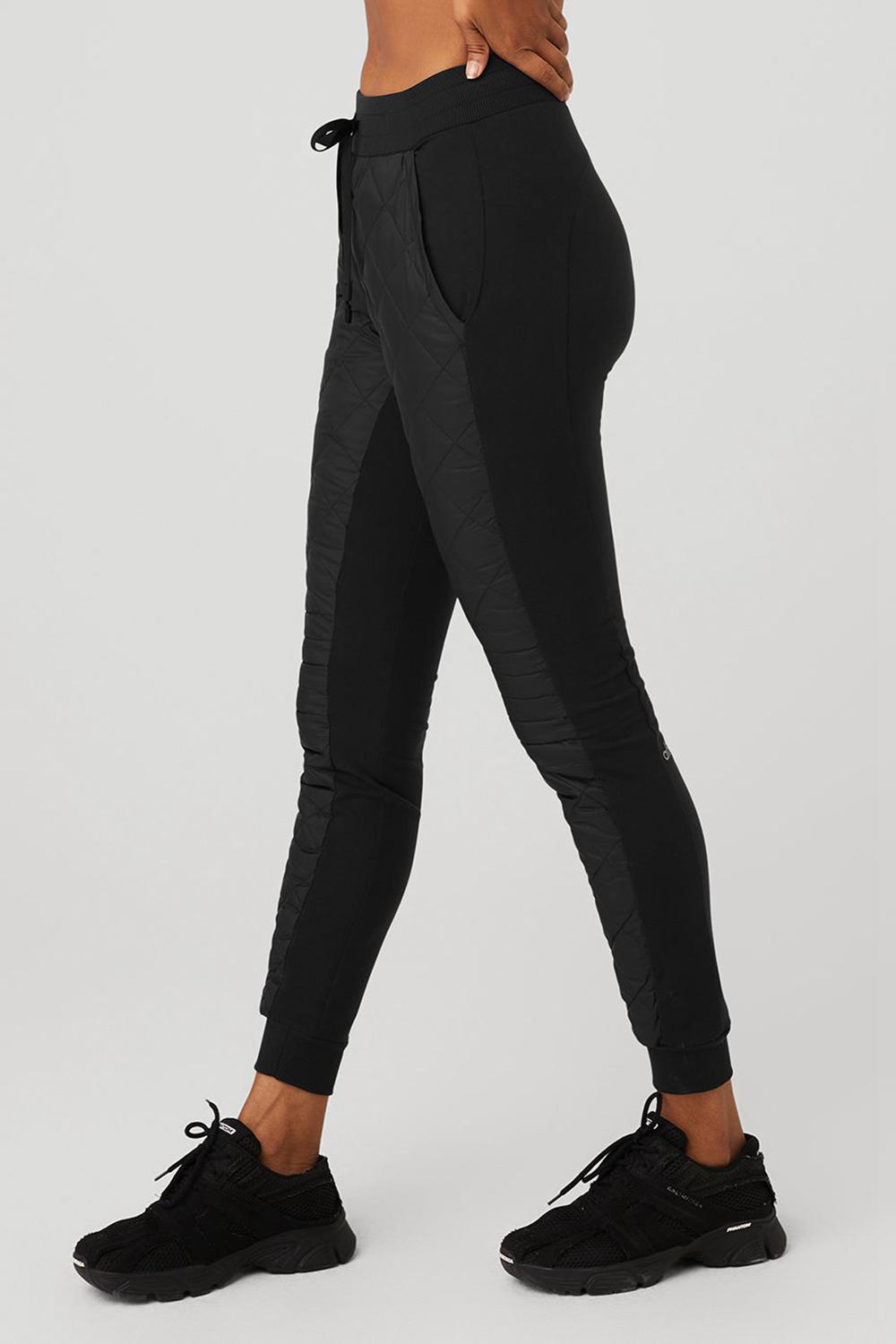 Παντελονι γυναικεια Alo Yoga Airbrush Winter Warm High-Waist Moto μαυρα | Greece  FNXHJ-9125