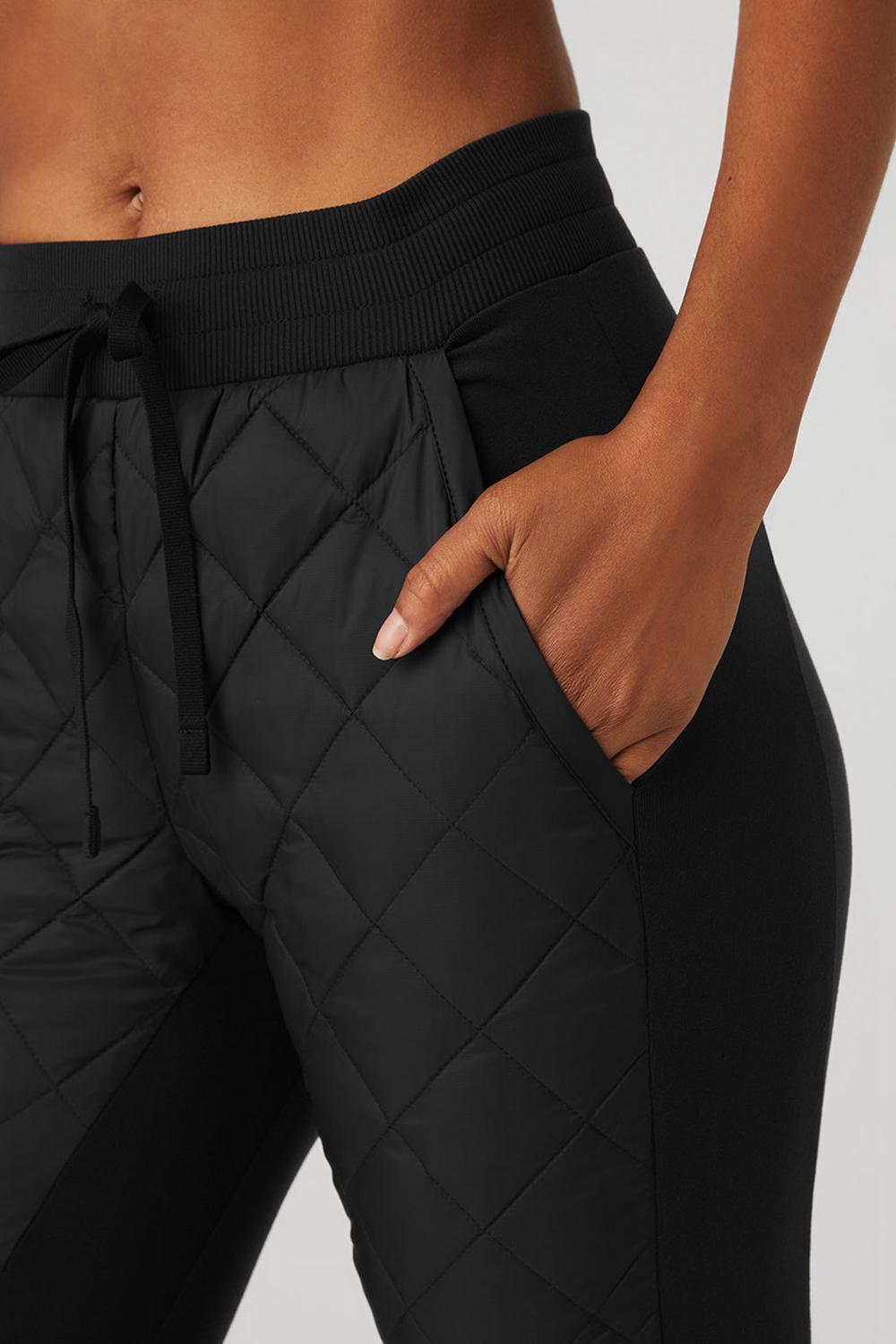 Παντελονι γυναικεια Alo Yoga Airbrush Winter Warm High-Waist Moto μαυρα | Greece  FNXHJ-9125