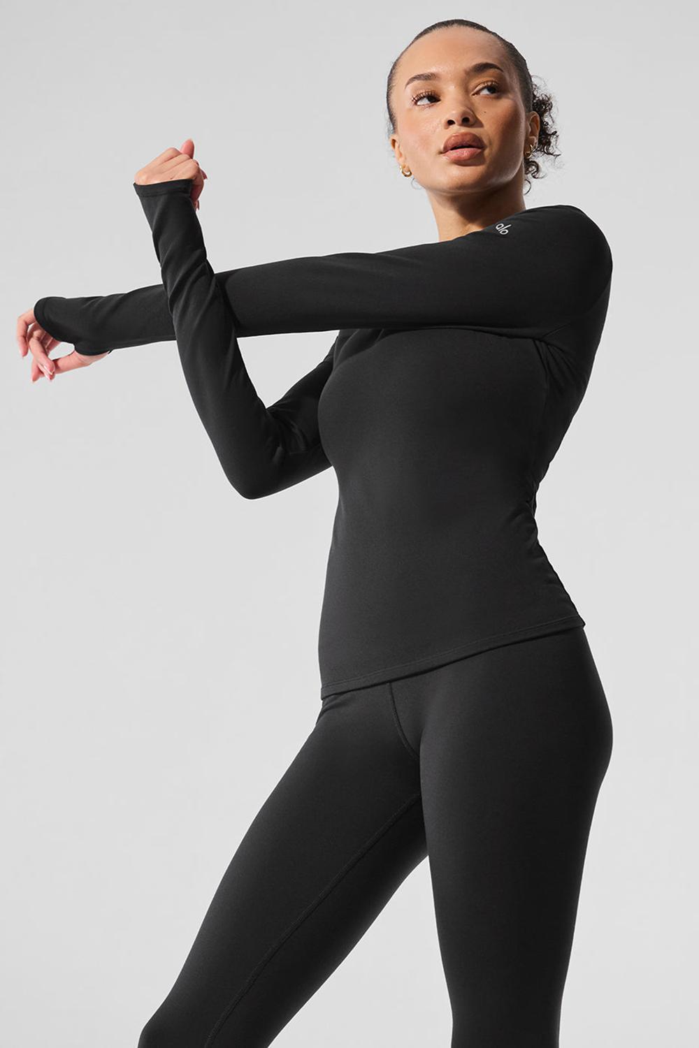 Μακρυμανικο γυναικεια Alo Yoga Airbrush Winter Warm Nocturne μαυρα | Greece  FNHEB-3596