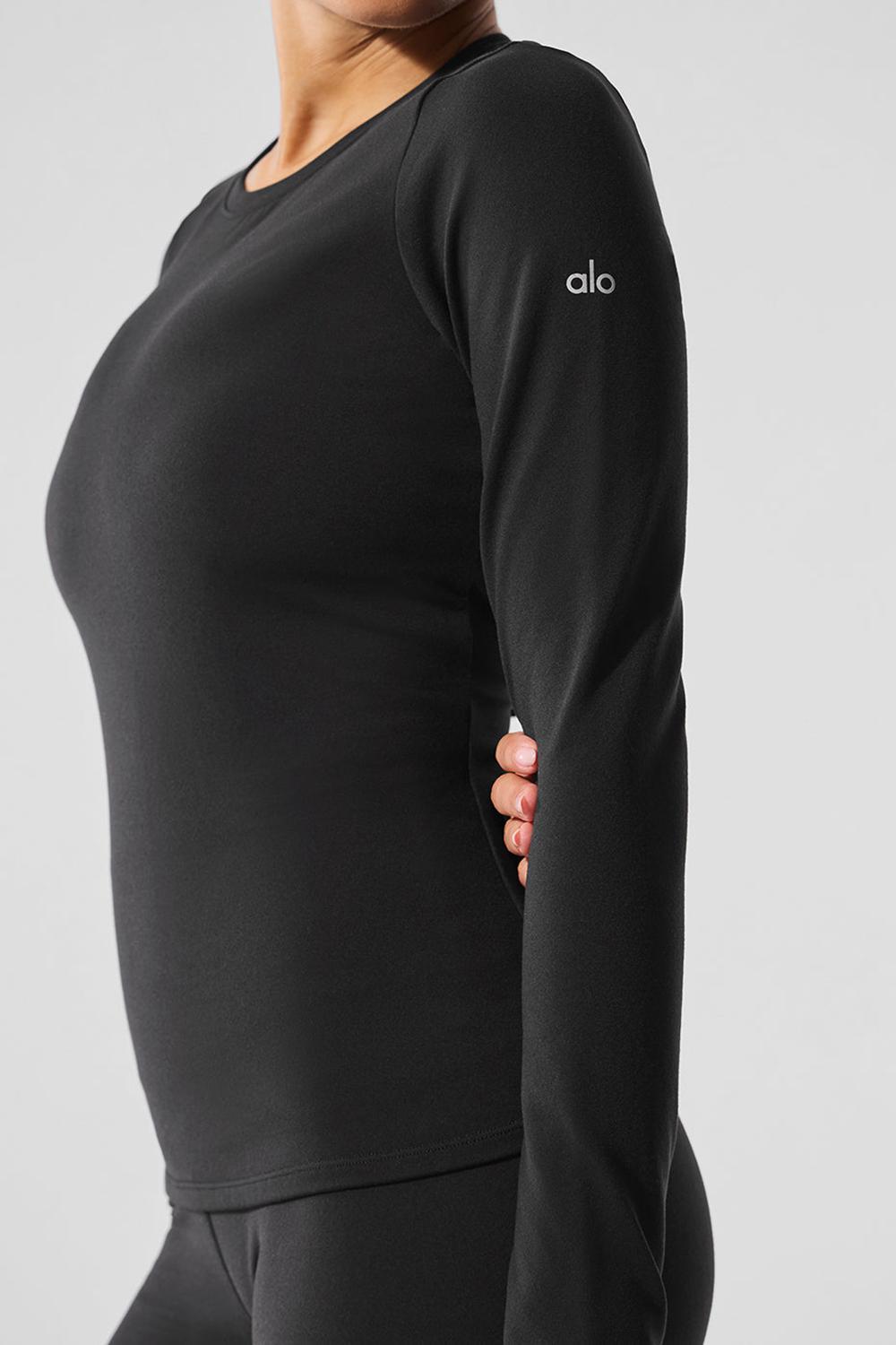 Μακρυμανικο γυναικεια Alo Yoga Airbrush Winter Warm Nocturne μαυρα | Greece  FNHEB-3596