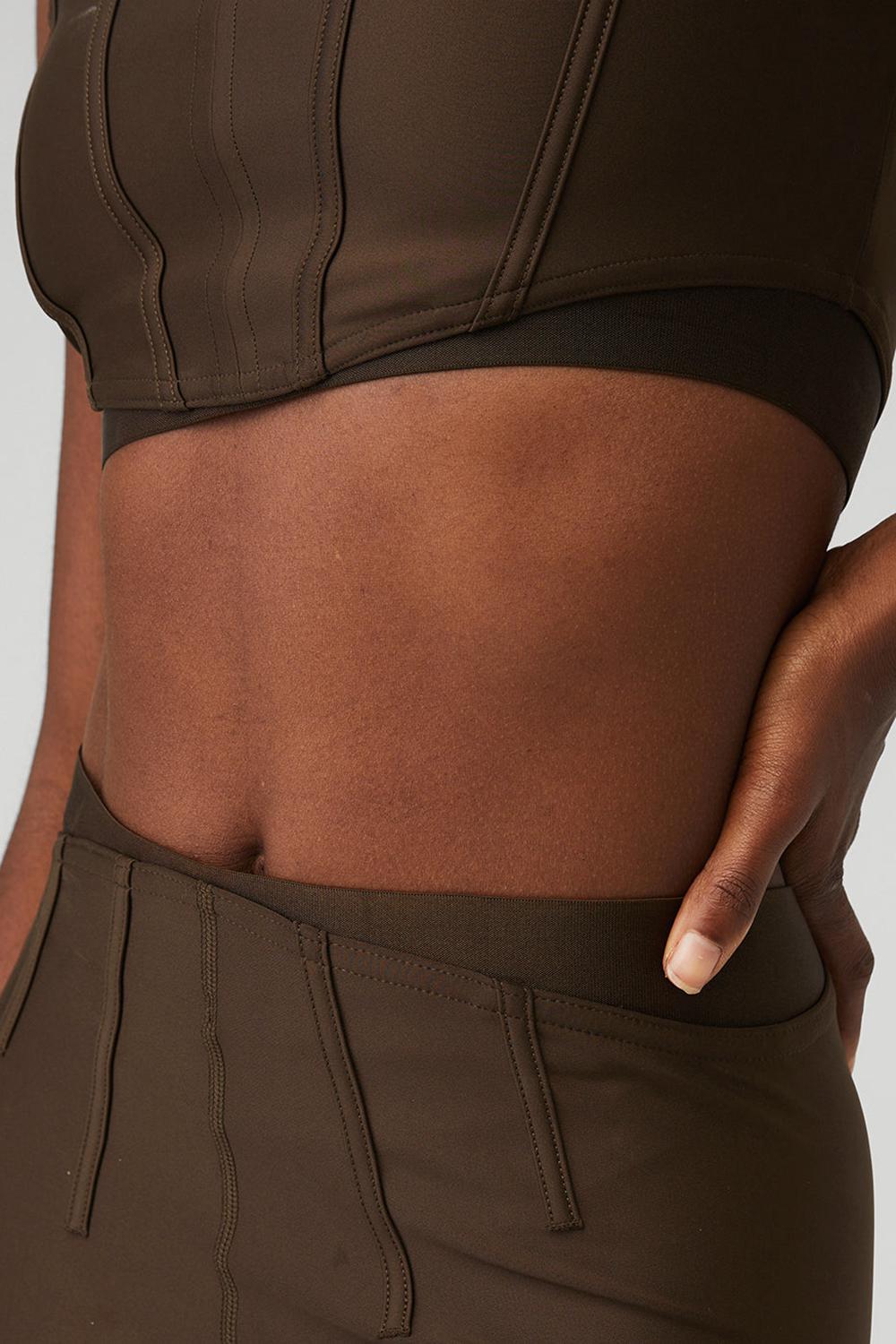 Κολαν γυναικεια Alo Yoga Airlift High-Waist 7/8 Corset Espresso | Greece  XBKPW-6471