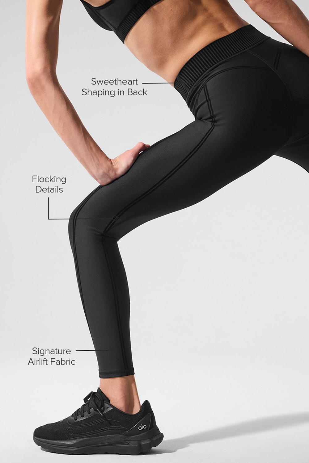 Κολαν γυναικεια Alo Yoga Airlift High-Waist 7/8 Line Up μαυρα | Greece  BAGWC-9145