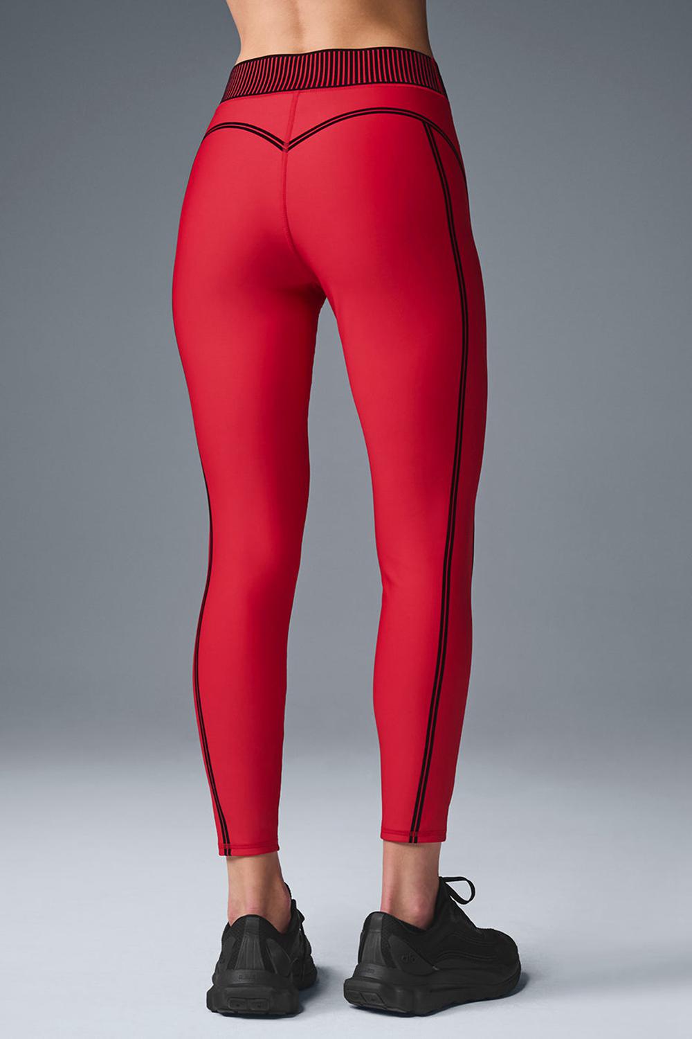 Κολαν γυναικεια Alo Yoga Airlift High-Waist 7/8 Line Up κοκκινα | Greece  TRKVO-2841