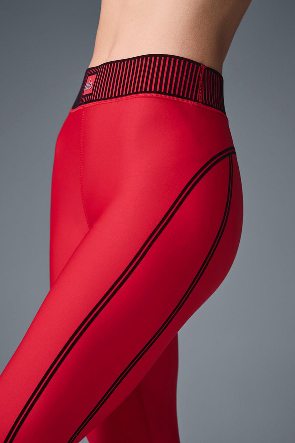 Κολαν γυναικεια Alo Yoga Airlift High-Waist 7/8 Line Up κοκκινα | Greece  TRKVO-2841