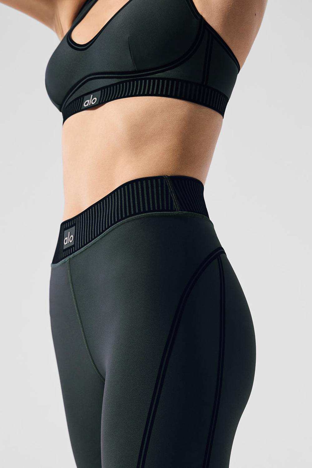 Κολαν γυναικεια Alo Yoga Airlift High-Waist 7/8 Line Up πρασινο | Greece  DYTVH-2034