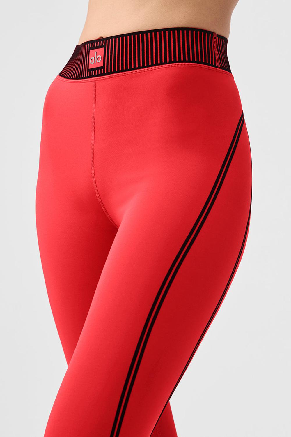 Κολαν γυναικεια Alo Yoga Airlift High-Waist 7/8 Line Up κοκκινα | Greece  MJIHG-3127