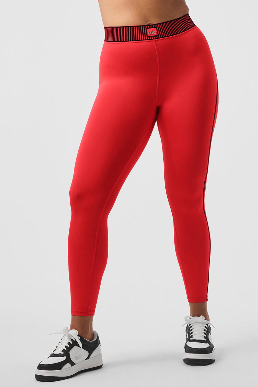 Κολαν γυναικεια Alo Yoga Airlift High-Waist 7/8 Line Up κοκκινα | Greece  MJIHG-3127