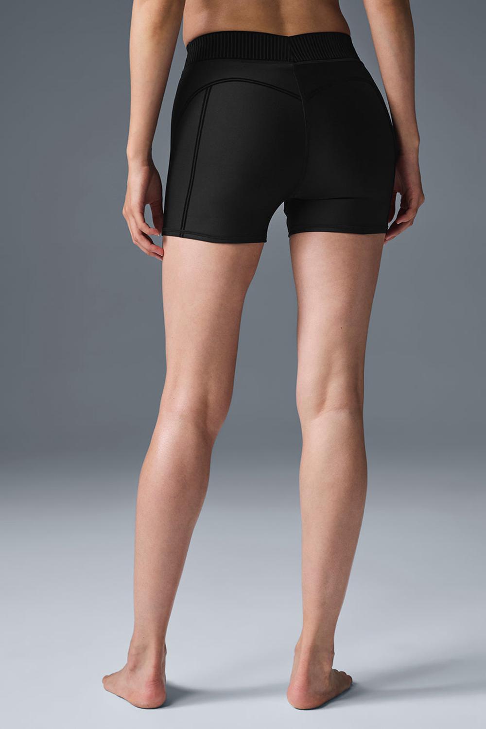 Σορτσ γυναικεια Alo Yoga Airlift High-Waist Line Up μαυρα | Greece  RBMJQ-7568