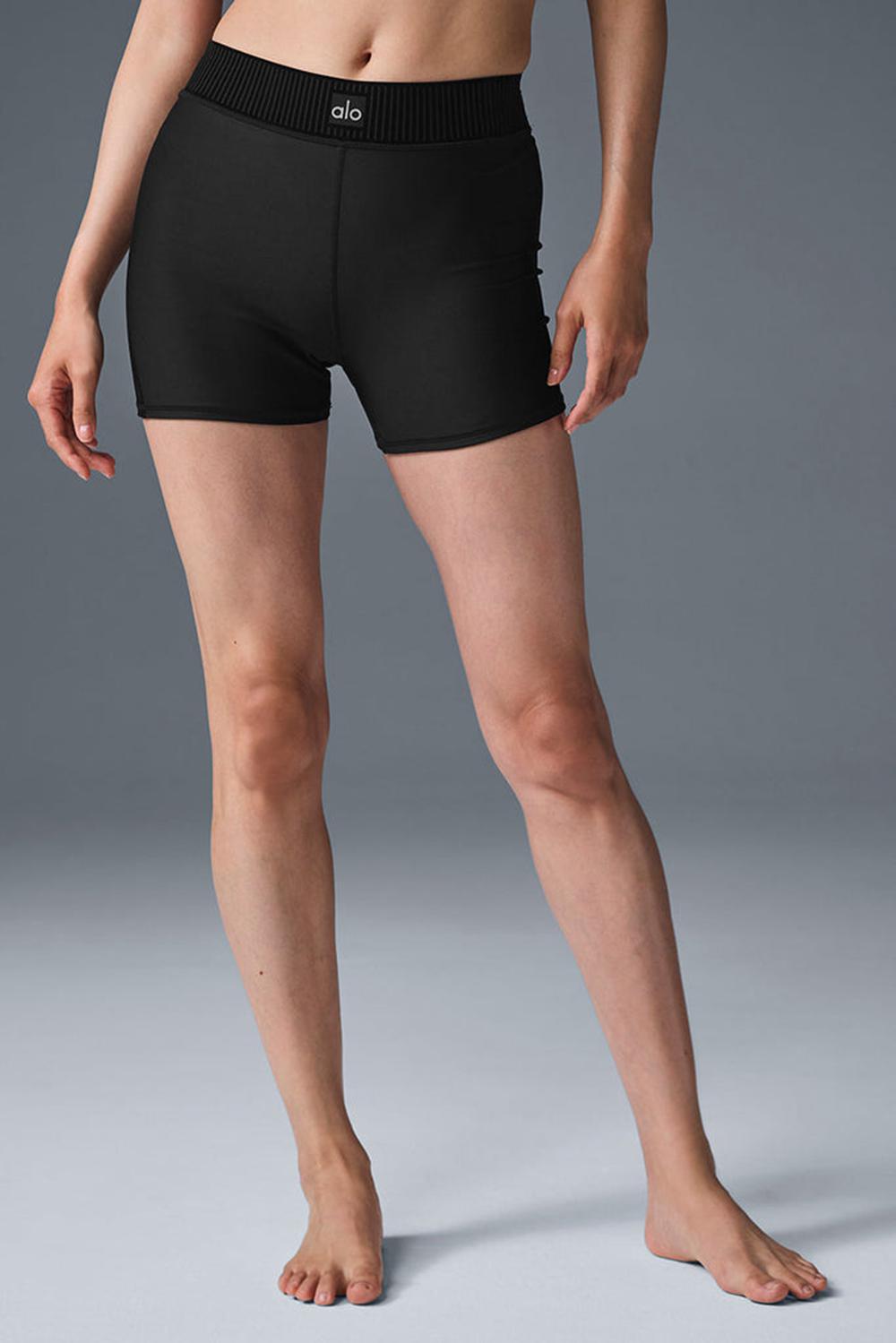 Σορτσ γυναικεια Alo Yoga Airlift High-Waist Line Up μαυρα | Greece  RBMJQ-7568