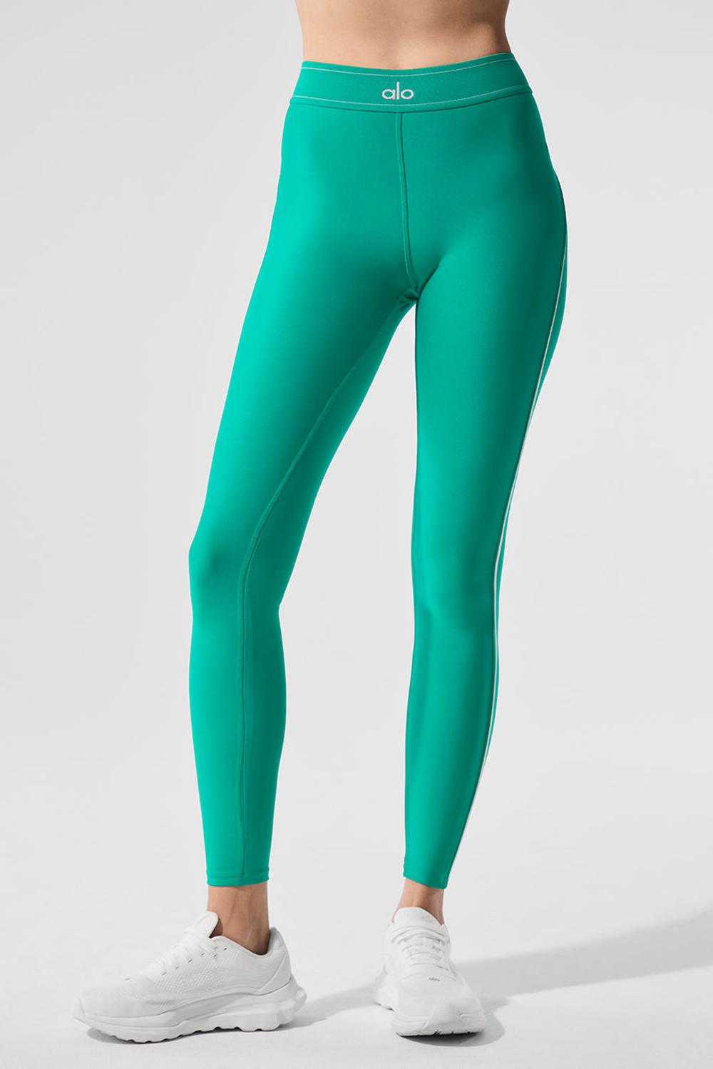 Κολαν γυναικεια Alo Yoga Airlift High-Waist Suit Up πρασινο ασπρα | Greece  LVDAW-7345