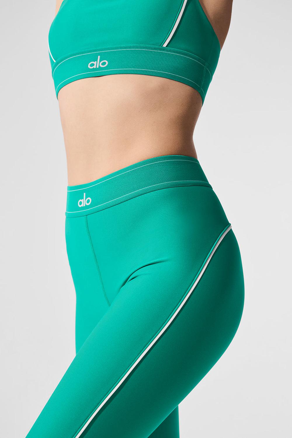 Κολαν γυναικεια Alo Yoga Airlift High-Waist Suit Up πρασινο ασπρα | Greece  LVDAW-7345