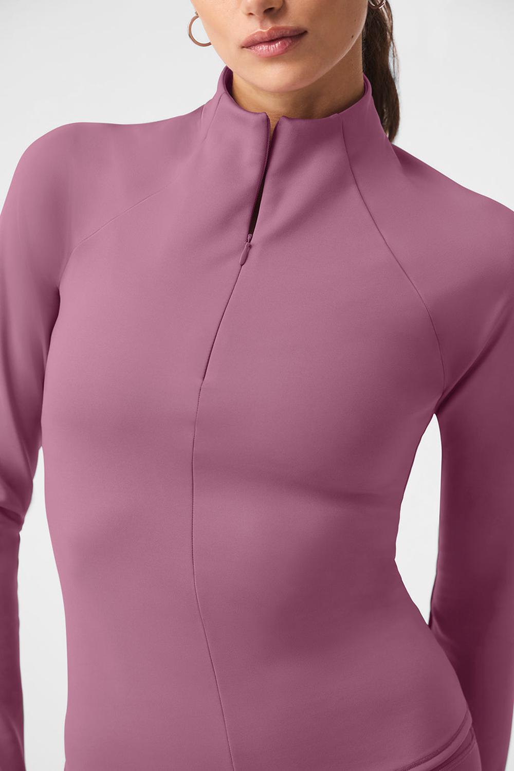 Μακρυμανικο γυναικεια Alo Yoga Airlift Winter Warm 1/4 Zip Soft Mulberry | Greece  UYJBA-9735