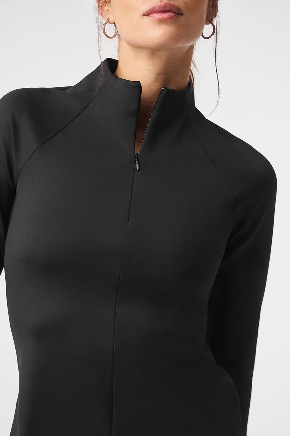Μακρυμανικο γυναικεια Alo Yoga Airlift Winter Warm 1/4 Zip μαυρα | Greece  RWPDG-5132