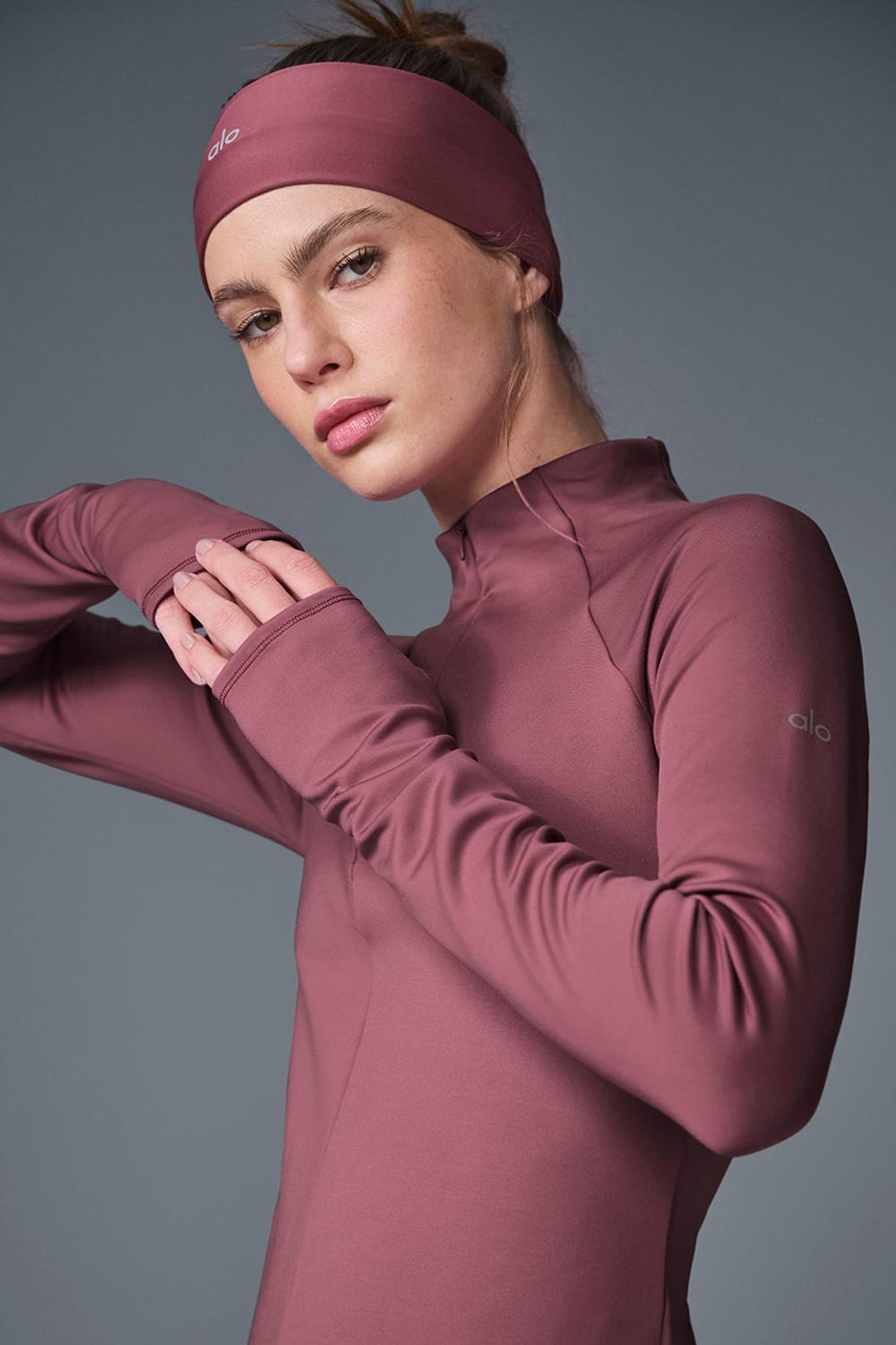 Μακρυμανικο γυναικεια Alo Yoga Airlift Winter Warm 1/4 Zip μπορντο | Greece  EMKUS-6037