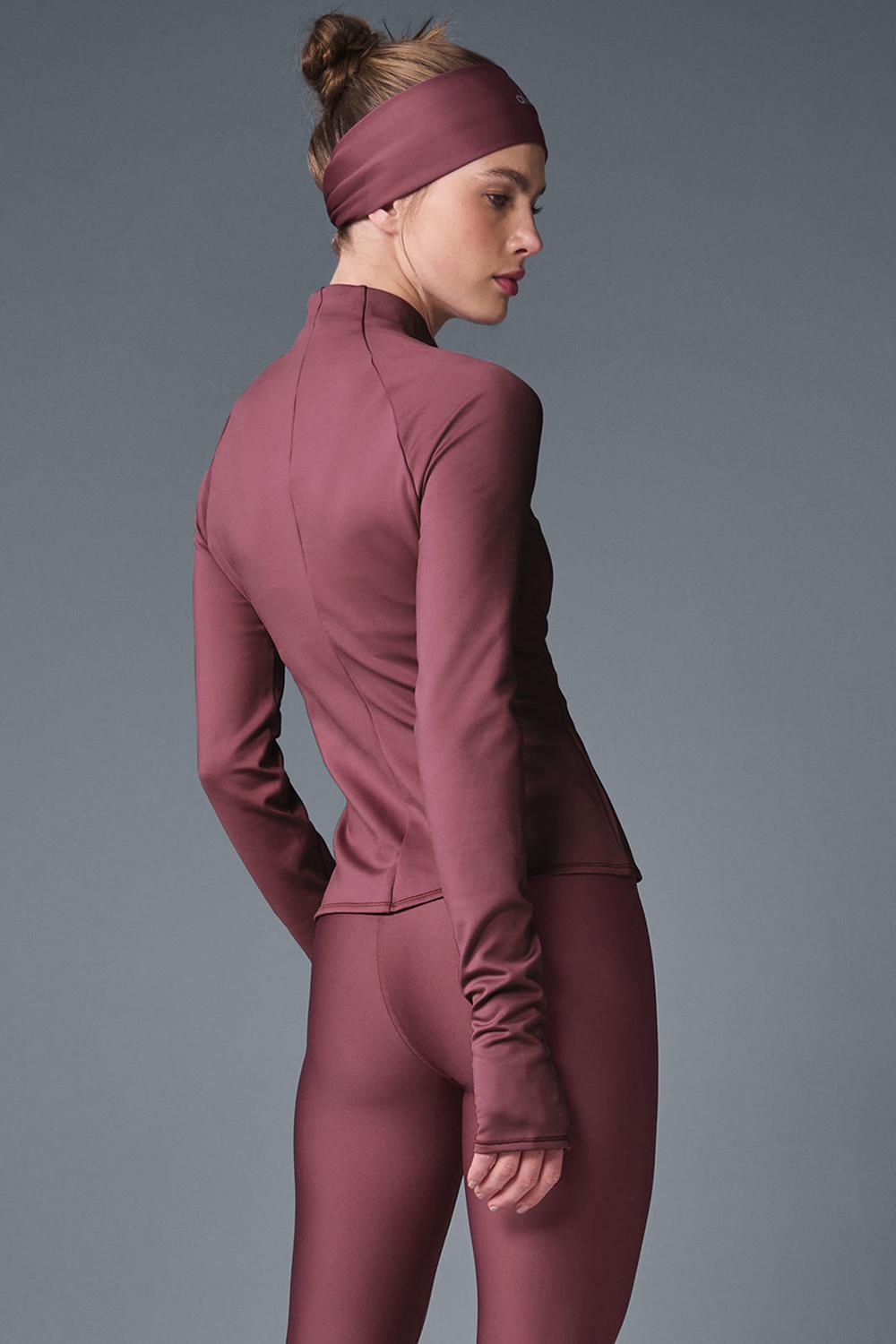 Μακρυμανικο γυναικεια Alo Yoga Airlift Winter Warm 1/4 Zip μπορντο | Greece  EMKUS-6037
